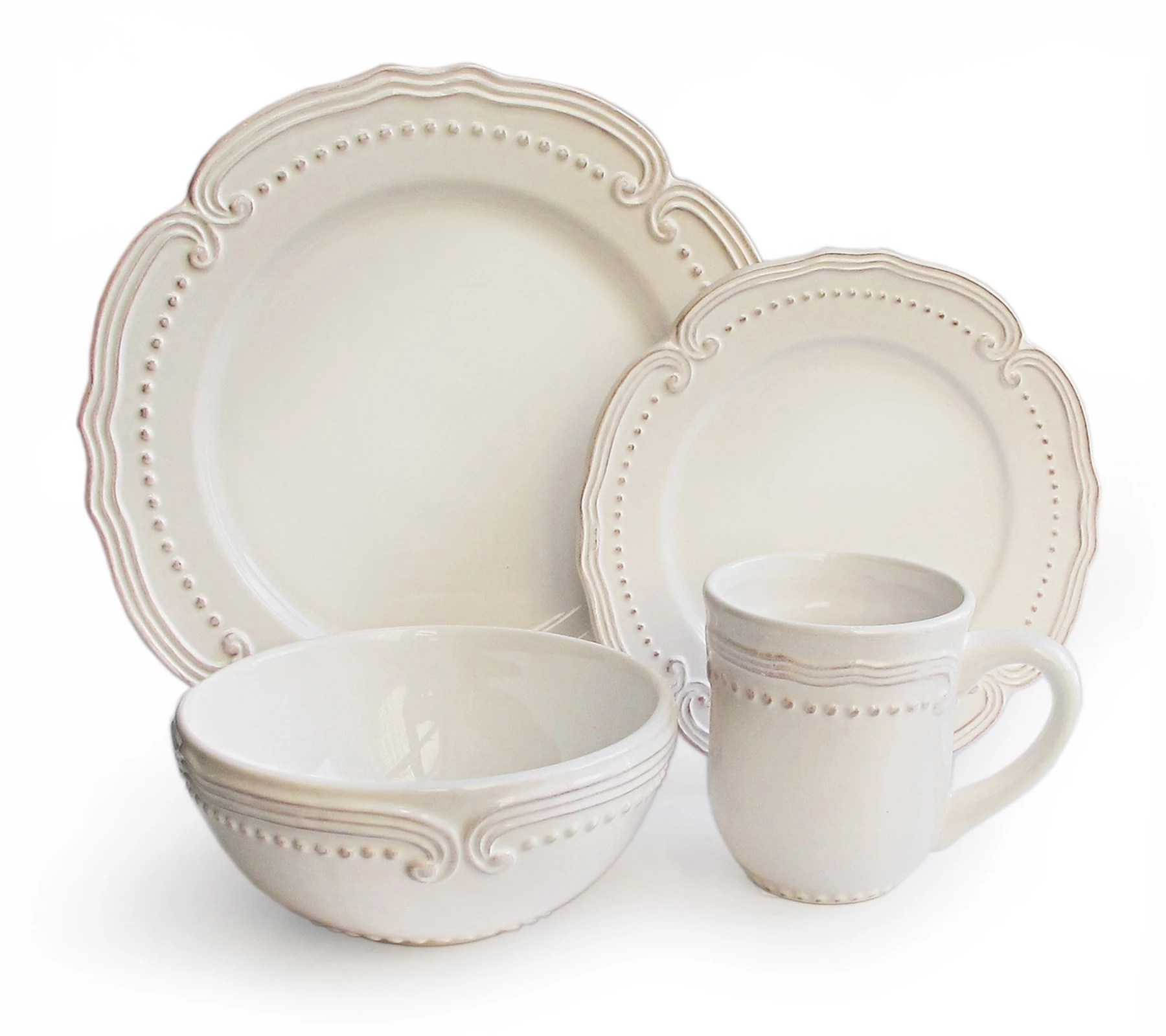 American Atelier Victoria White 16Piece Dinnerware Set