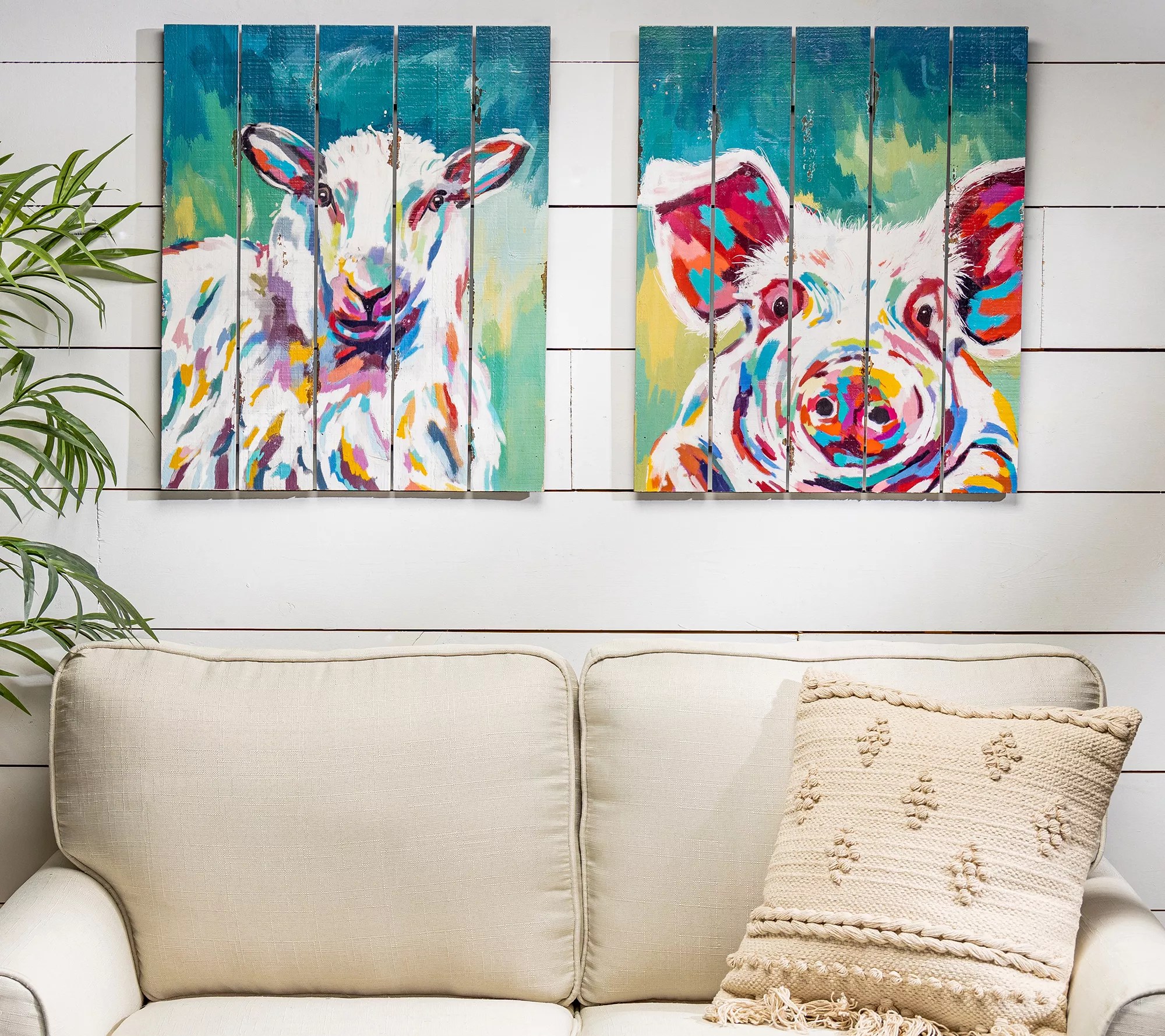 Set of 4 Wooden Farm Animal Wall Decor by Gerson Co.