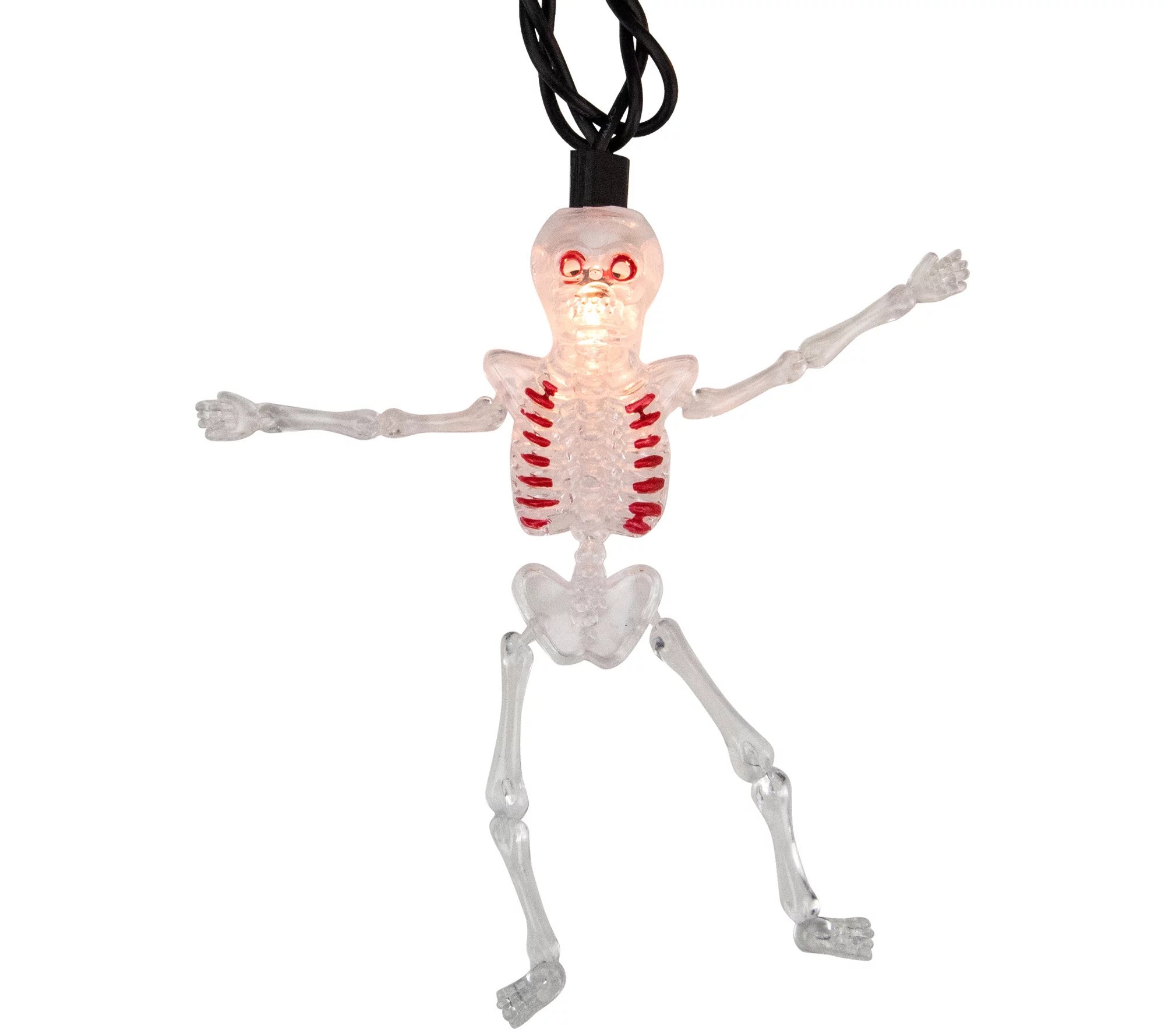 Northlight 10ct Skeleton Halloween Lights 7.5 ft Black Wire