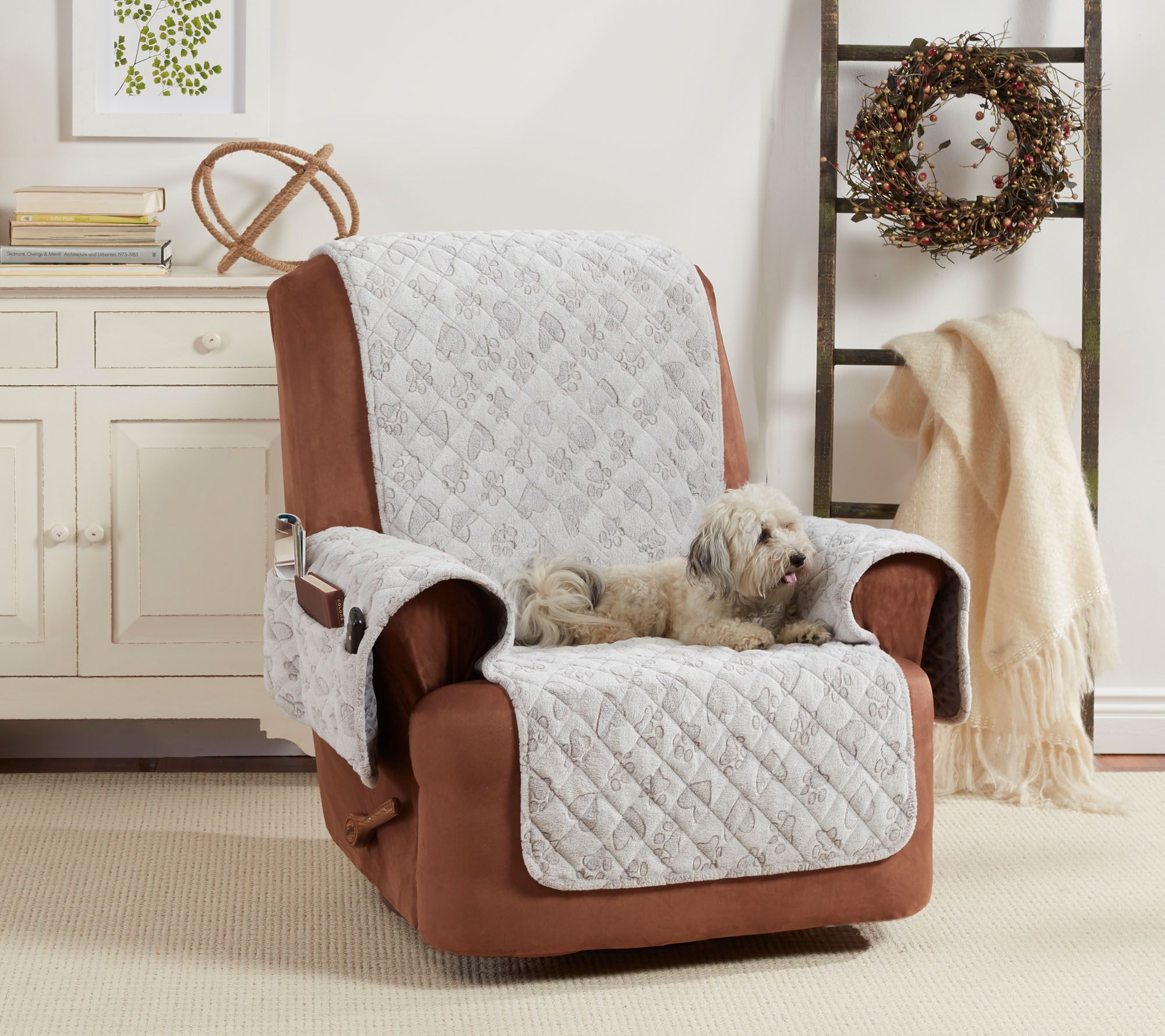 SureFit Plush Quilted Pet Love Recliner Furniture Cover