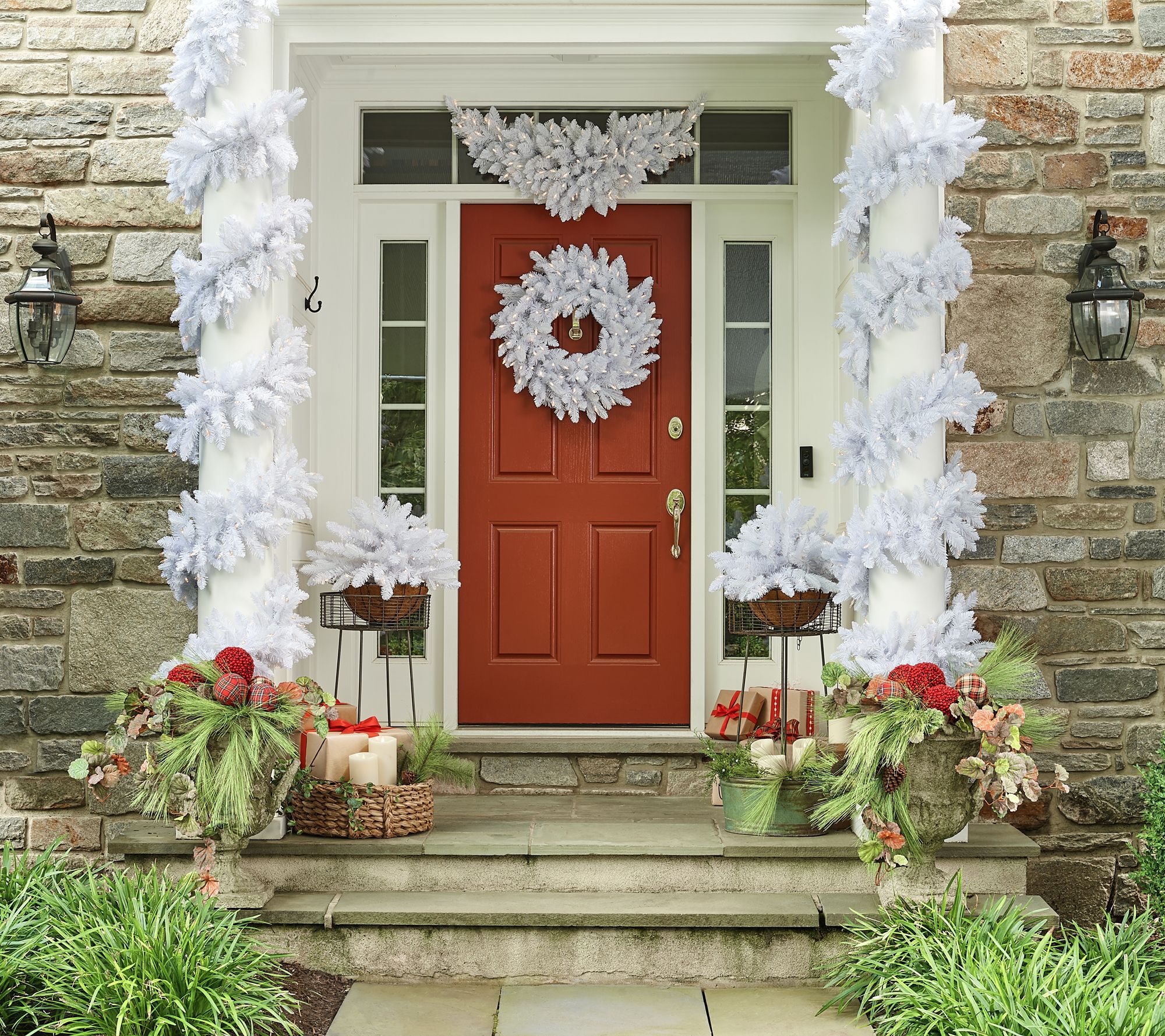 Bethlehem Lights 26" White Color Flip Overlit Wreath
