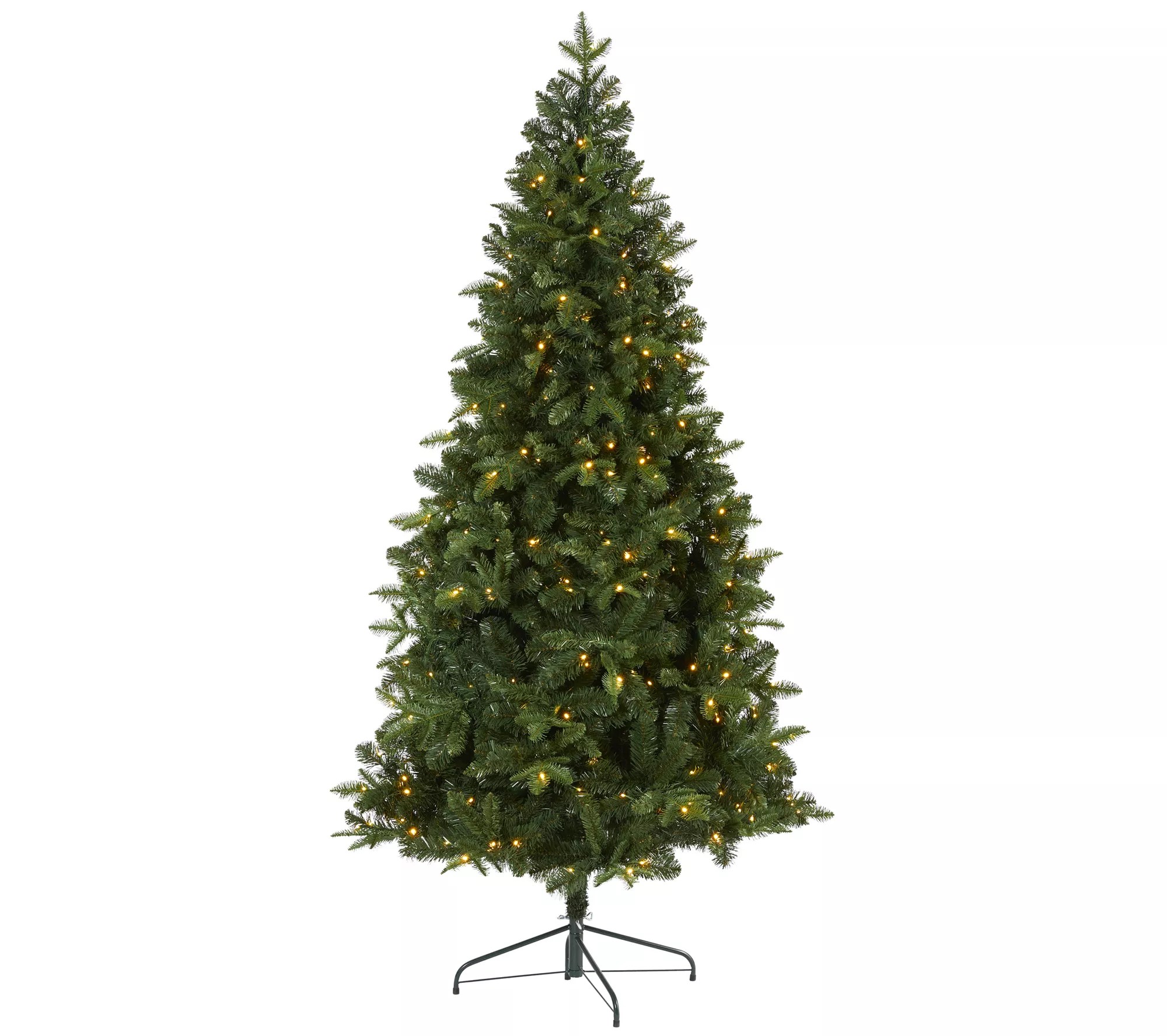 7' Lit Spruce Flat Back Christmas Tree by Nearly Natural