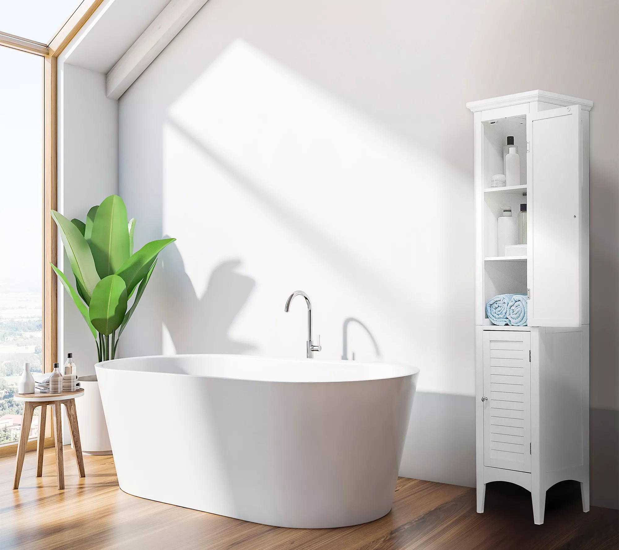 Teamson Home Two Doors Tower Storage White