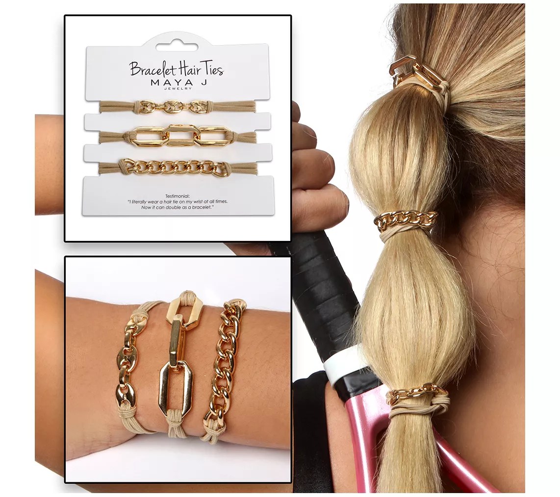 Maya J Jewelry Set of 9 Designer Hair Tie Bracelets