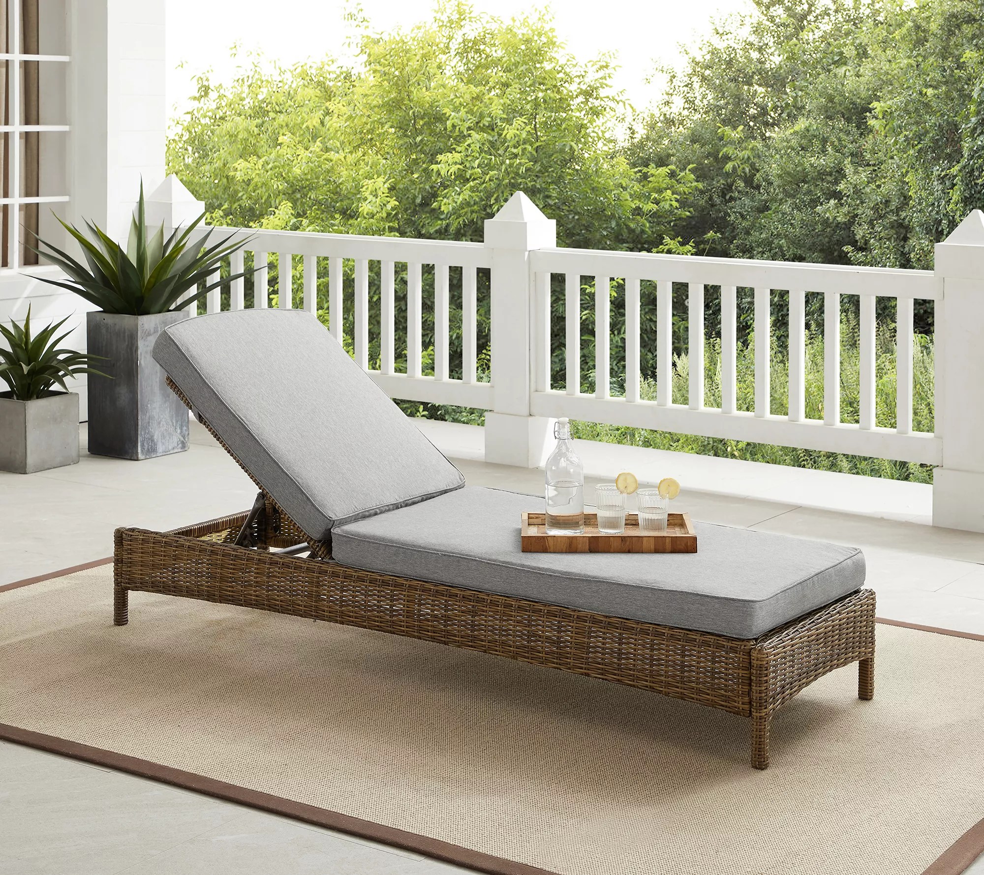 Crosley Bradenton Outdoor Wicker Chaise Lounge