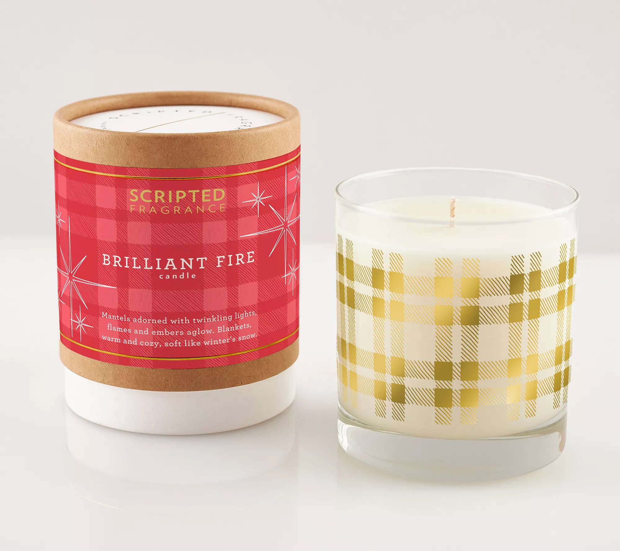 Scripted Fragrance Set of (2) 8oz. Holiday Cheers Glass Candles