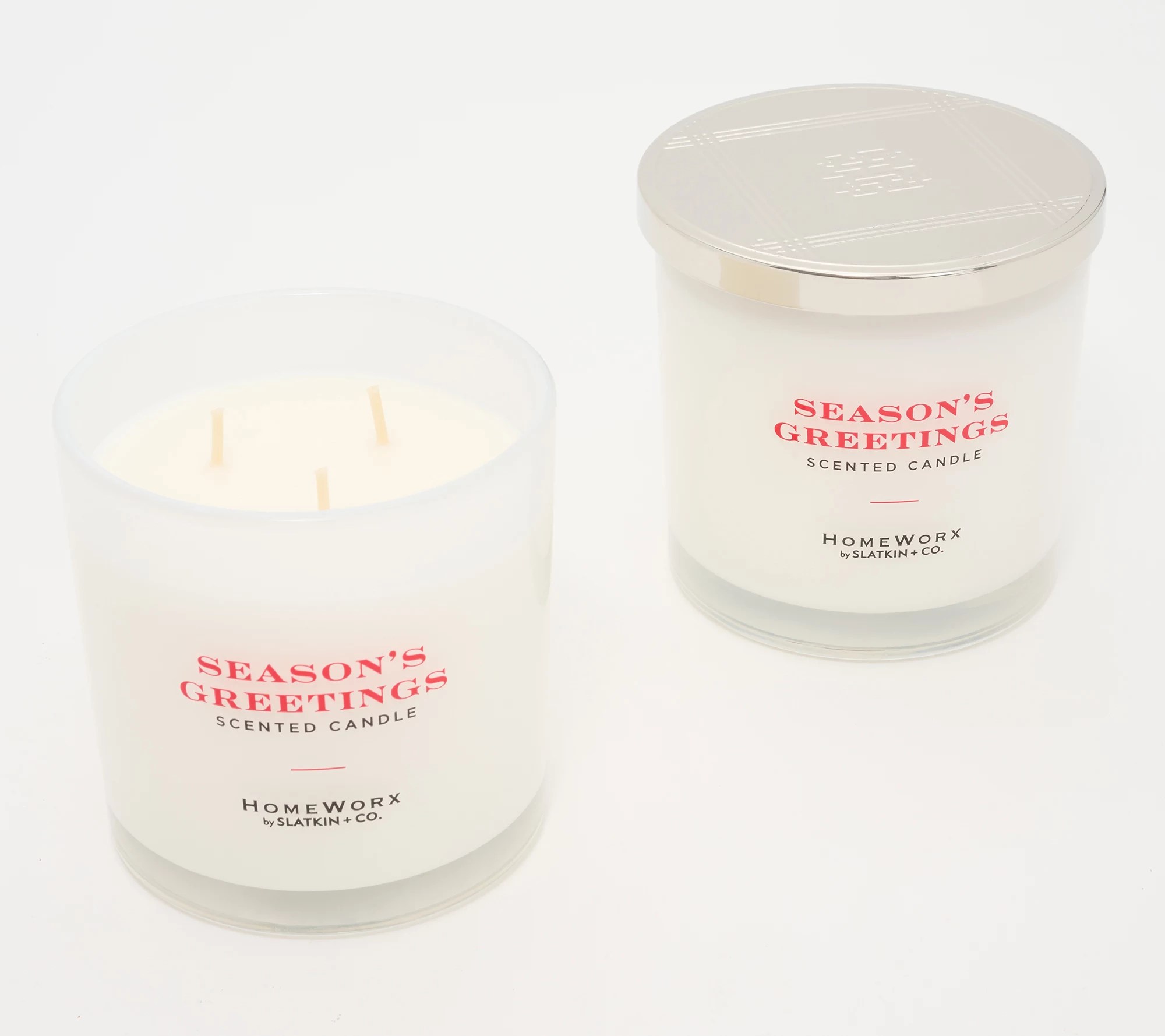 "As Is" HomeWorx by Slatkin & Co. S/2 Seasons's Greeting Candle