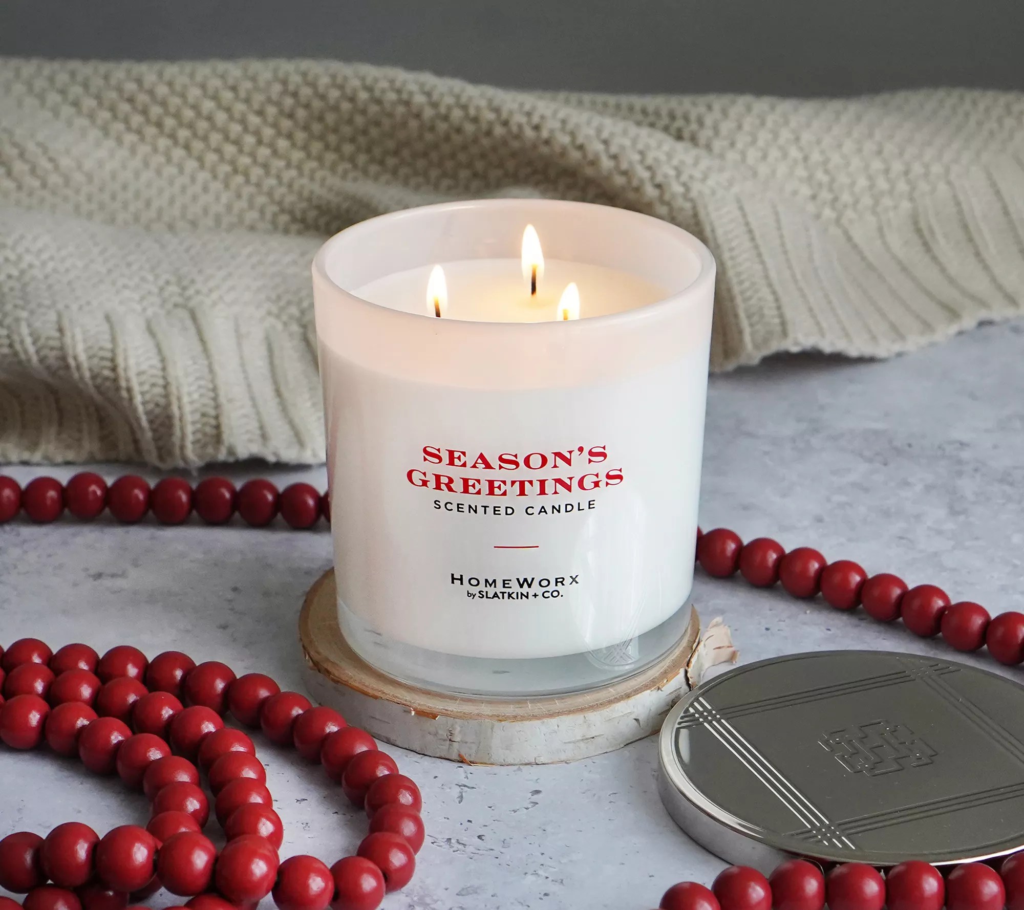 "As Is" HomeWorx by Slatkin & Co. S/2 Seasons's Greeting Candle