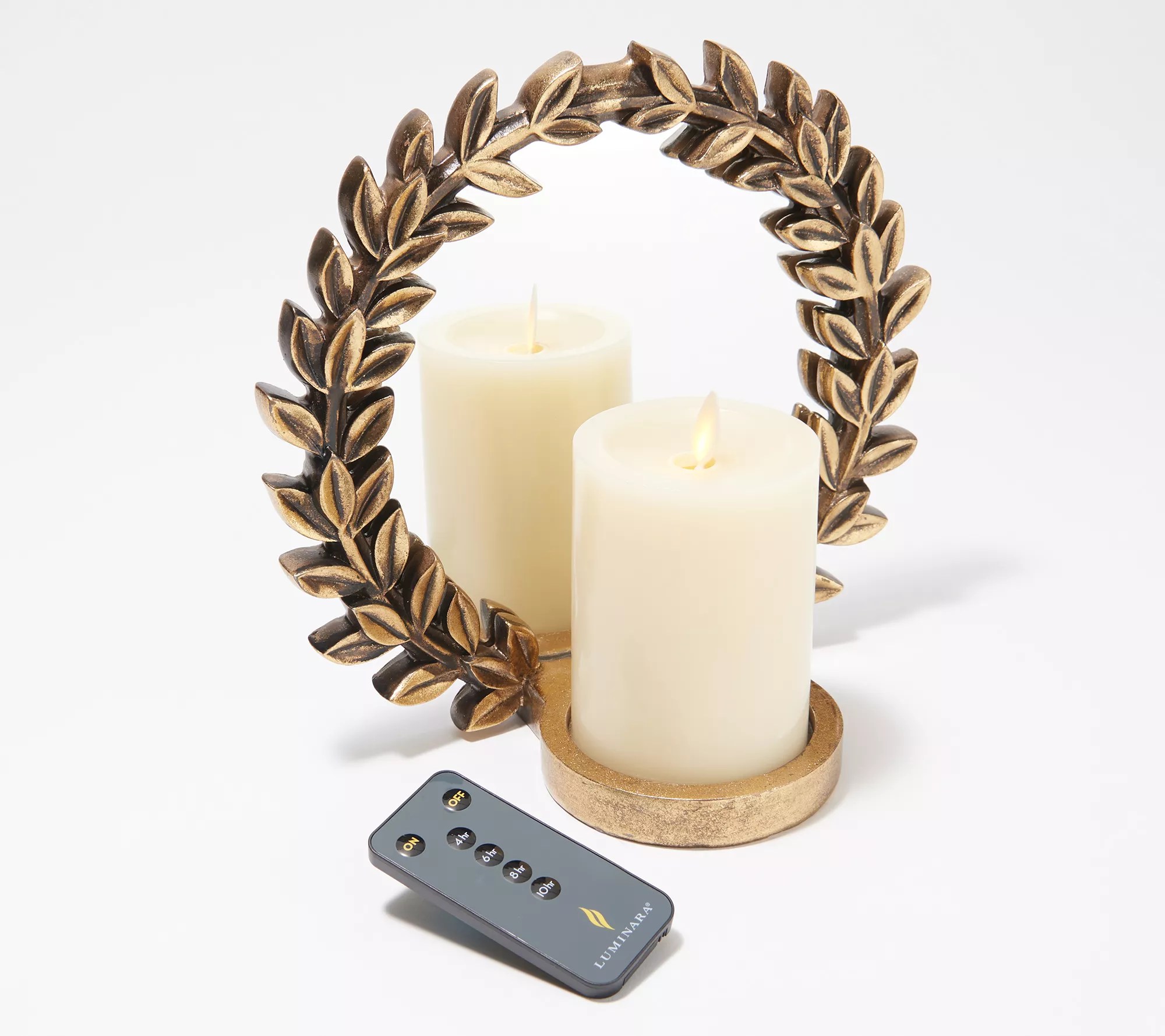 Luminara Table Top/Sconce Wreath with 4" Flameless Pillar Candle