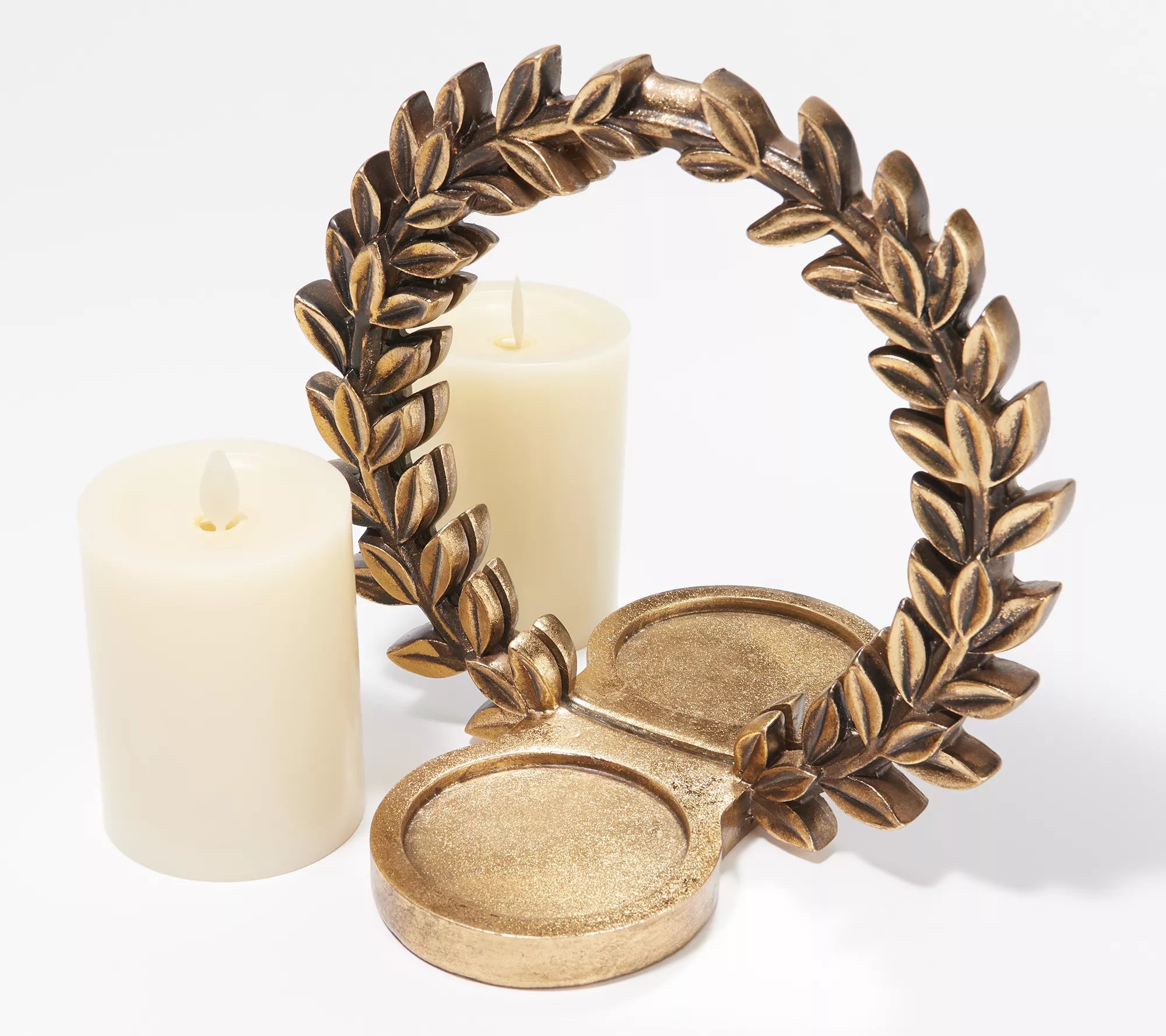 Luminara Table Top/Sconce Wreath with 4" Flameless Pillar Candle