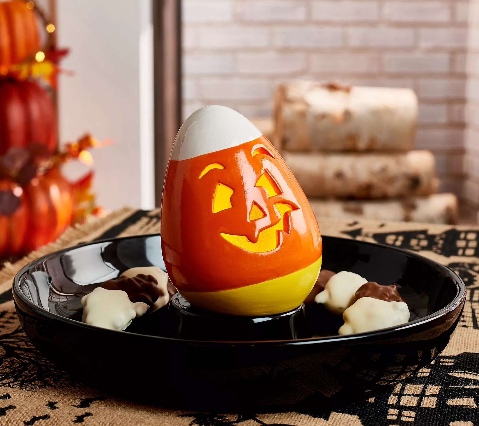 Mr. Halloween Illuminated Ceramic Figure Candy Dish