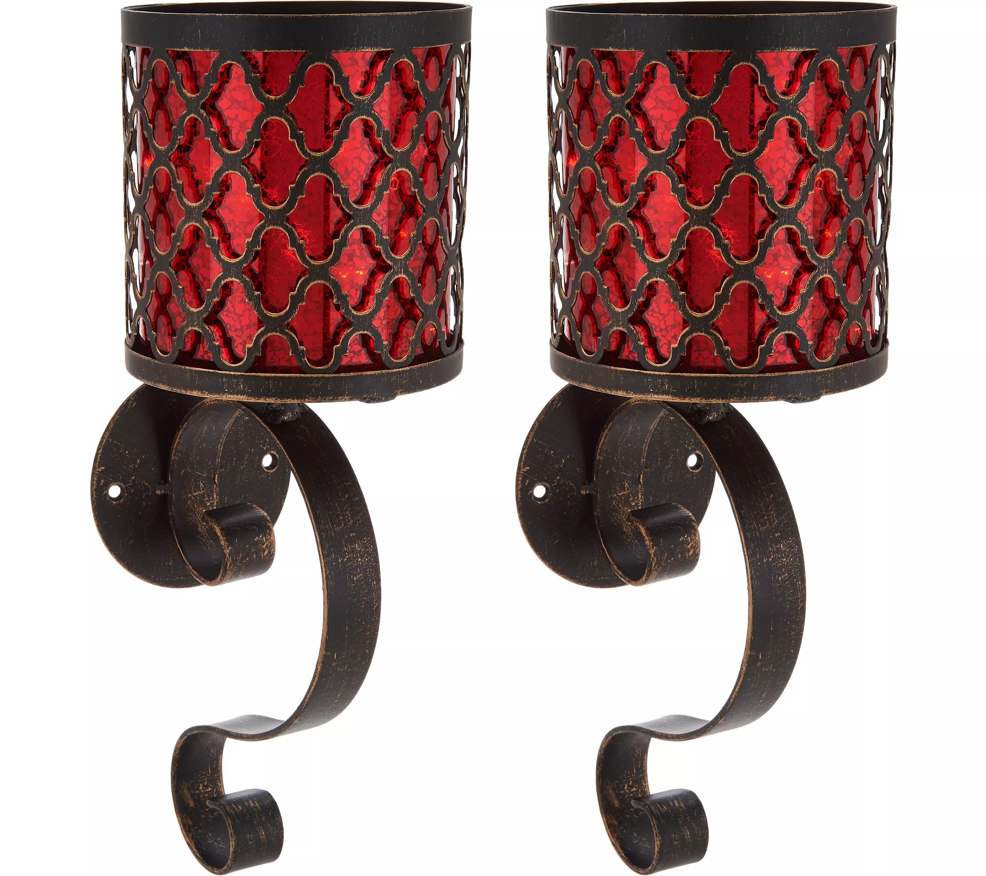 "As Is" S/(2) 14" Wall Sconces with Hurricanes and Microlights