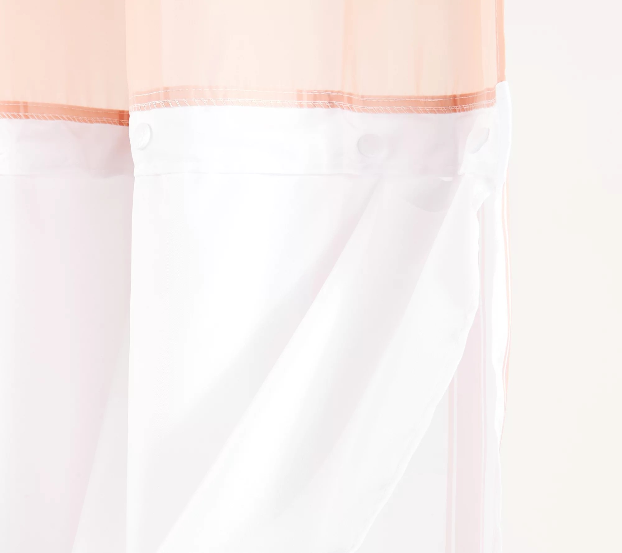 Hookless Striped Shower Curtain with Window and Liner