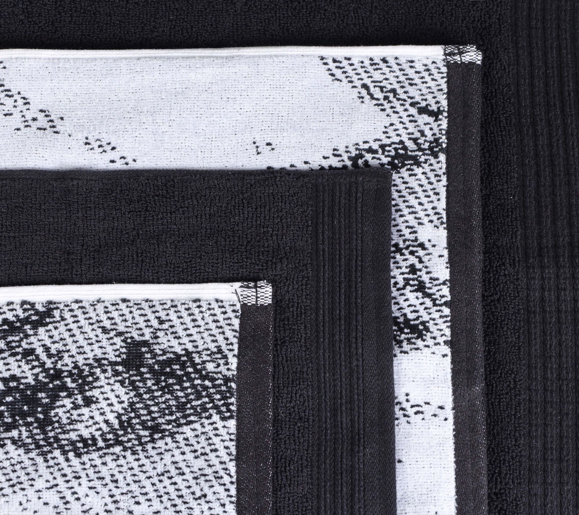 Superior Marble Effect Cotton QuickDrying 6Pi ece Towel Set