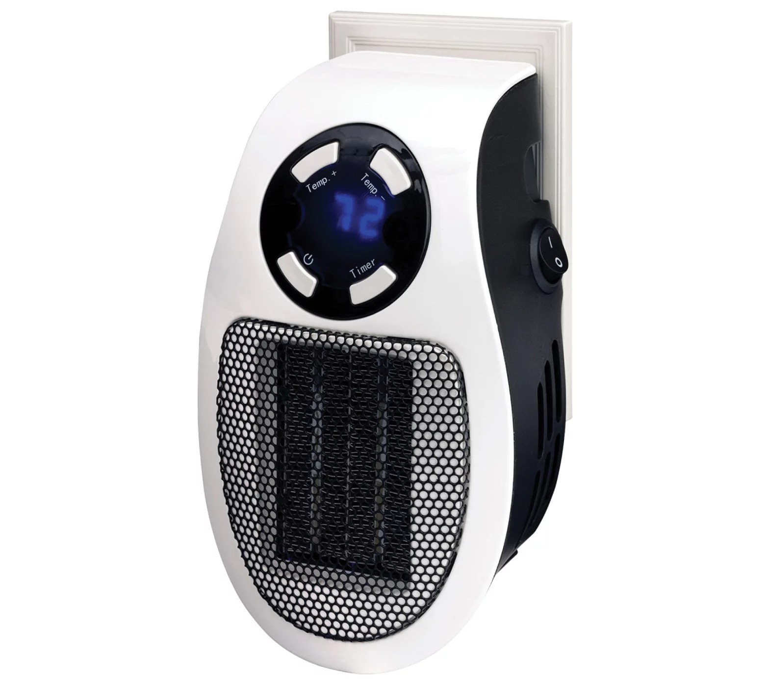 Optimus Wall Outlet Plugin Handy Heater w/ Thermostat & Time