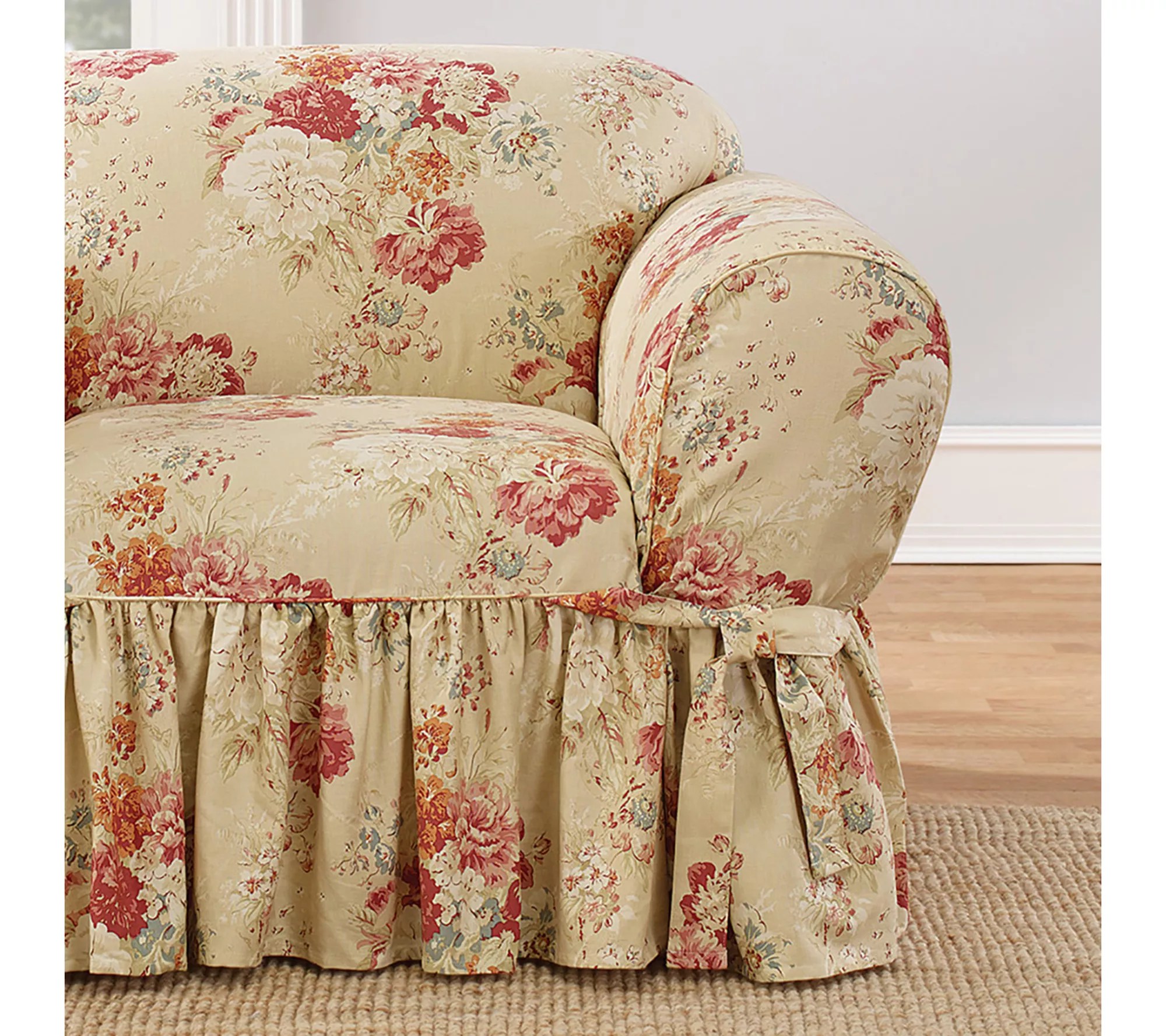 Waverly Ballad Bouquet 1 Piece Loveseat Slipcover