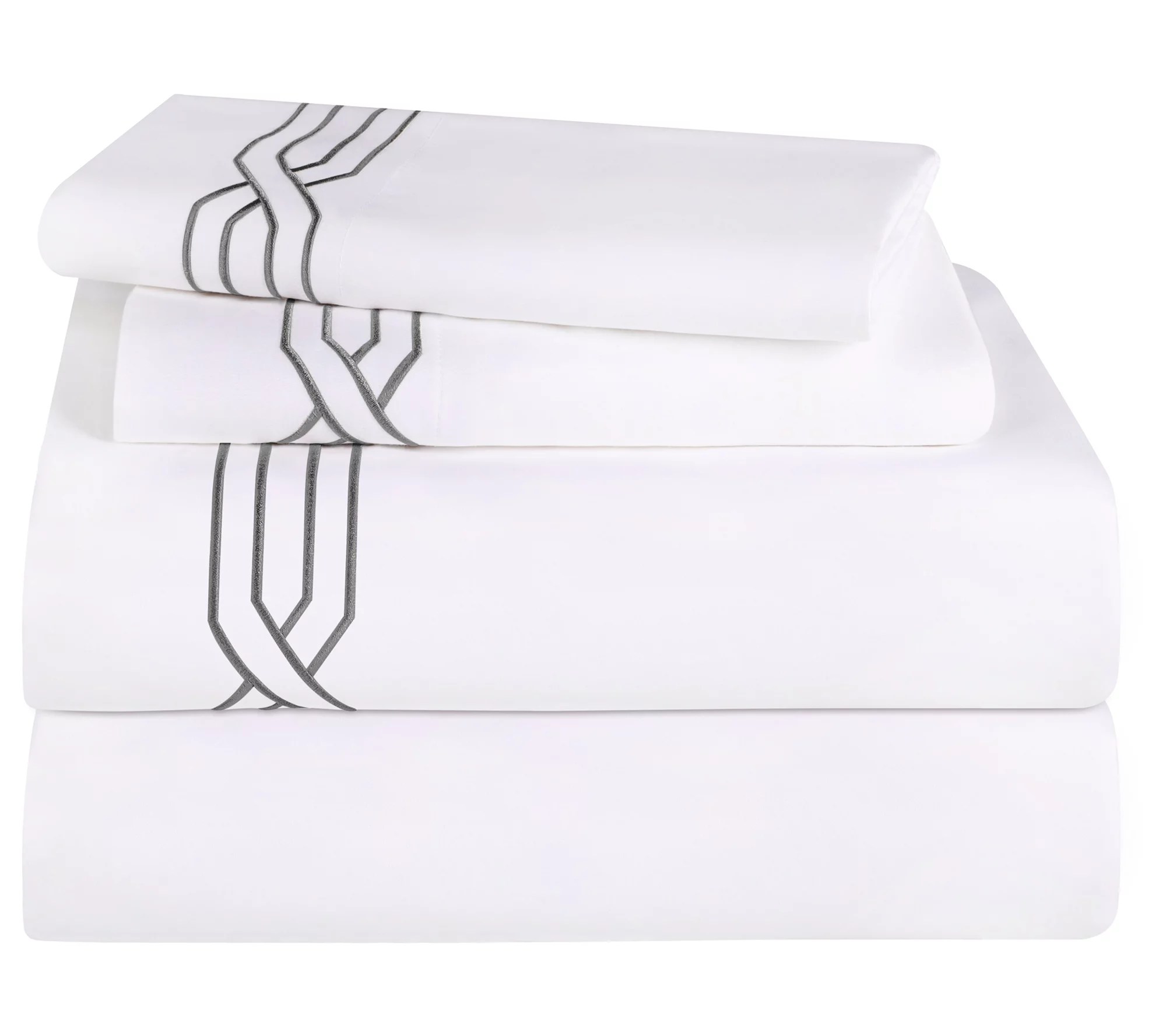 Superior Egyptian Cotton 1200TC Embroidered BedSheet Set,King