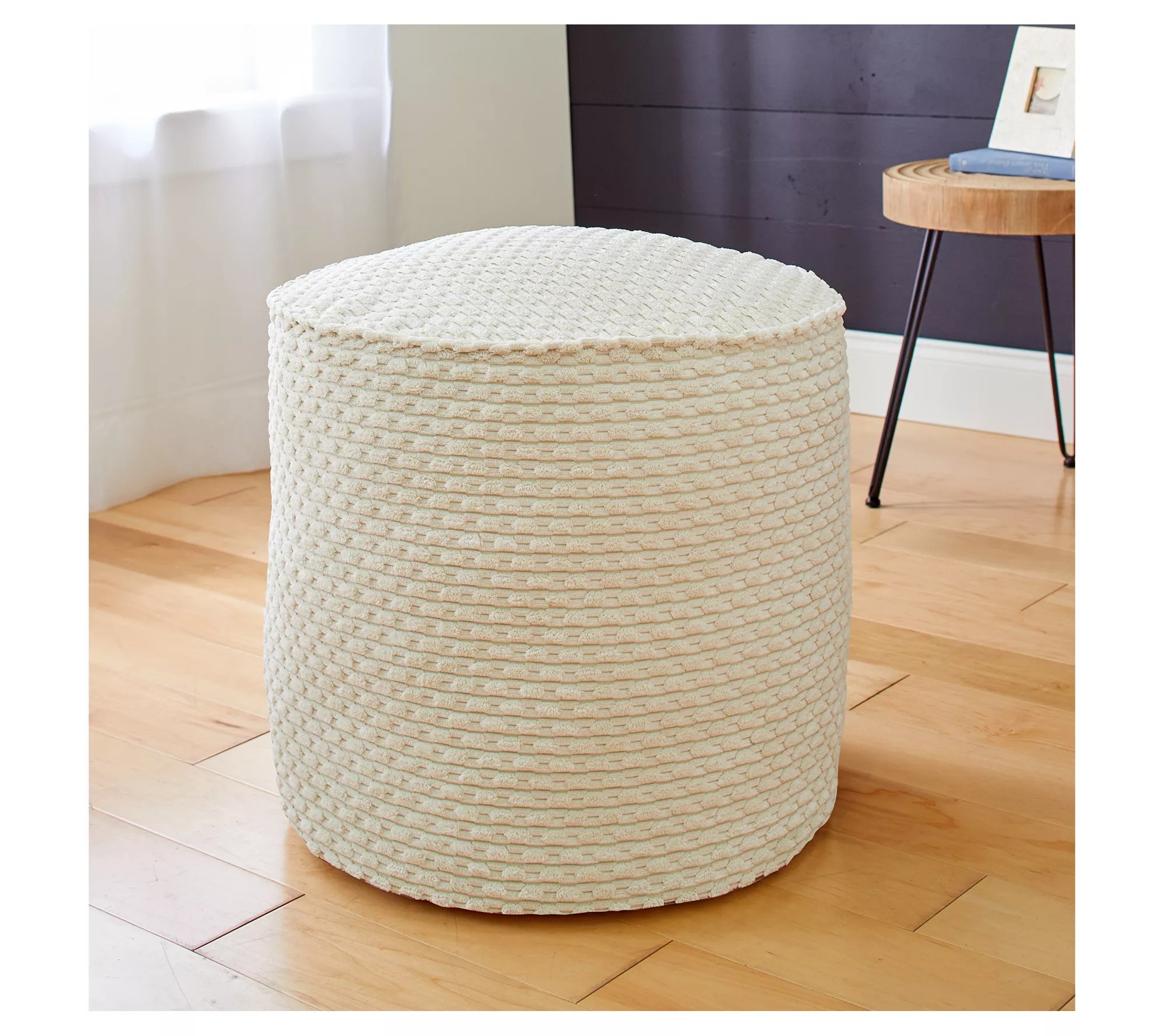 Sorra Home Indoor Corduroy 20" Bean Pouf