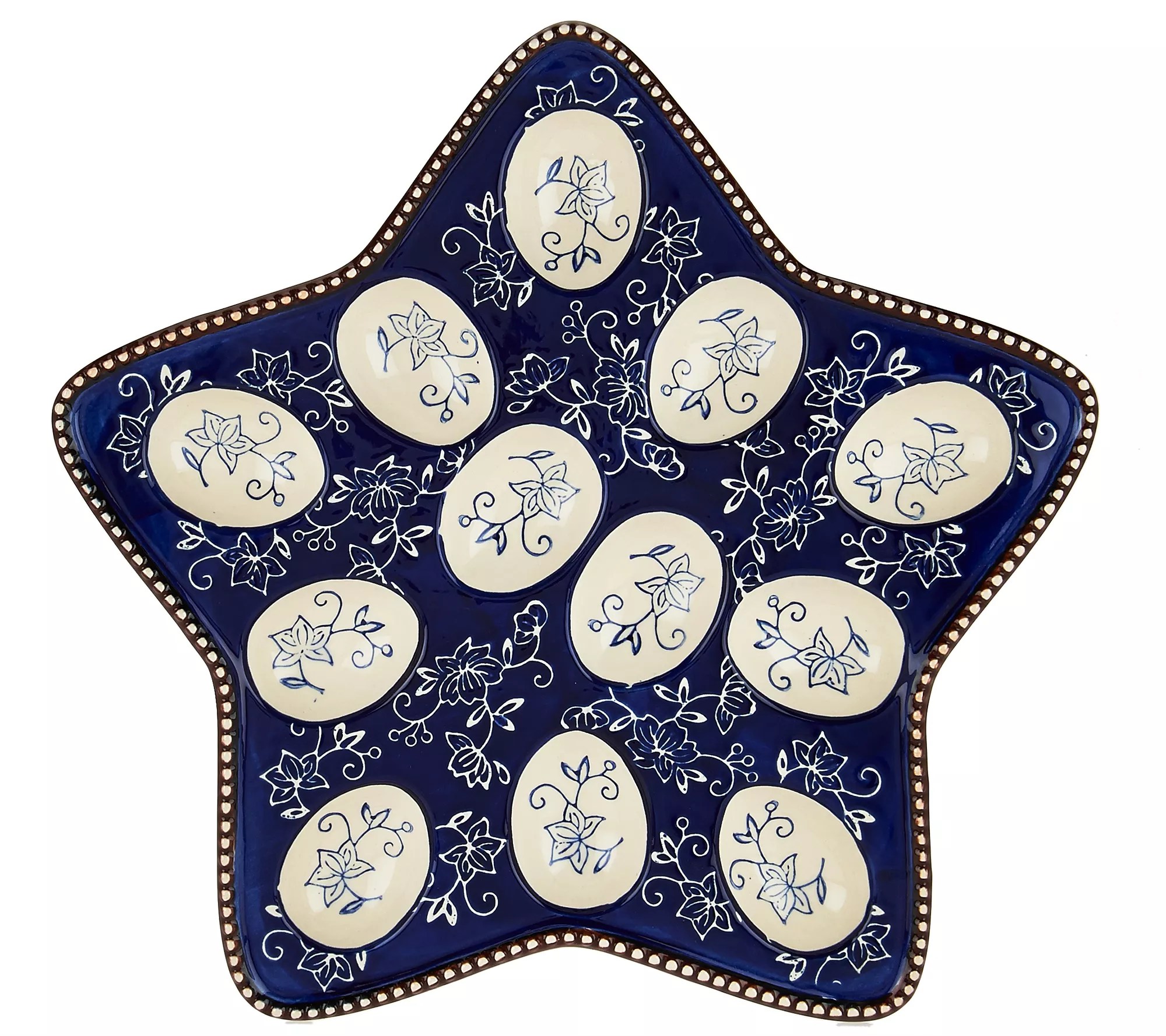 "As Is" Temptations Floral Lace Set of 2 Star Shape Egg Trays