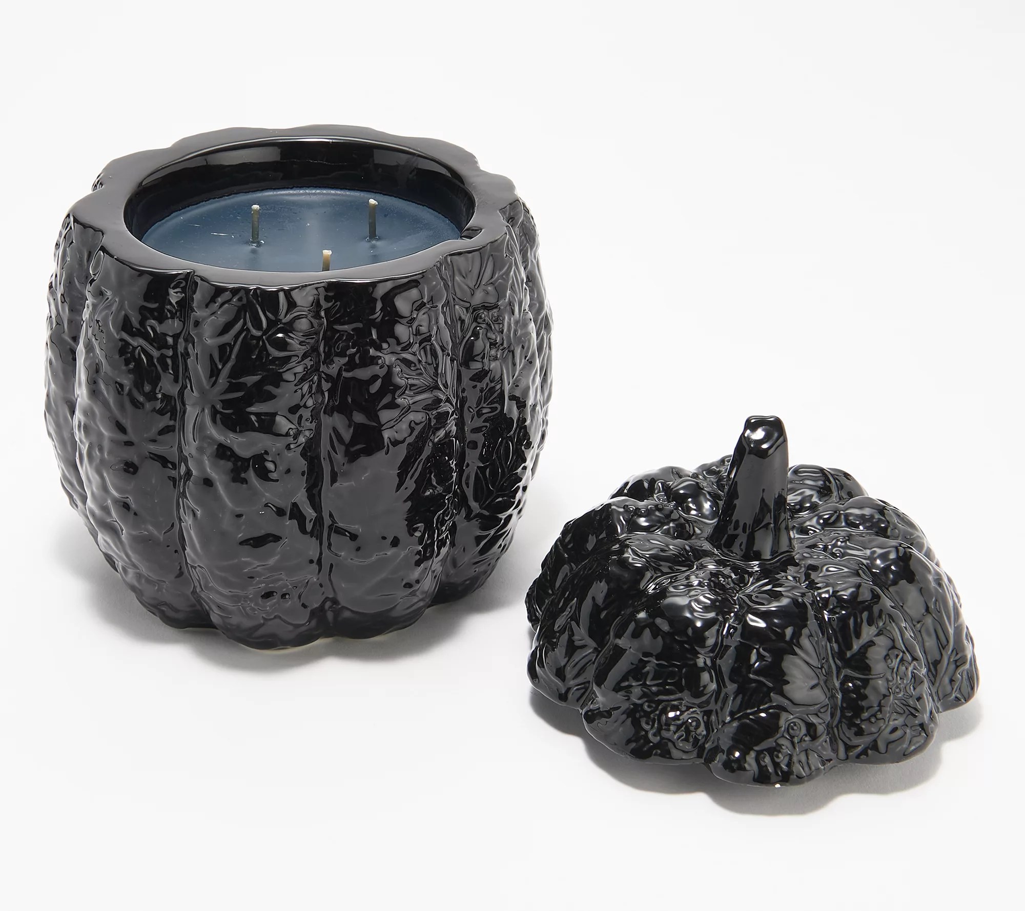 HomeWorx by Harry Slatkin Embossed Black Pumpkin