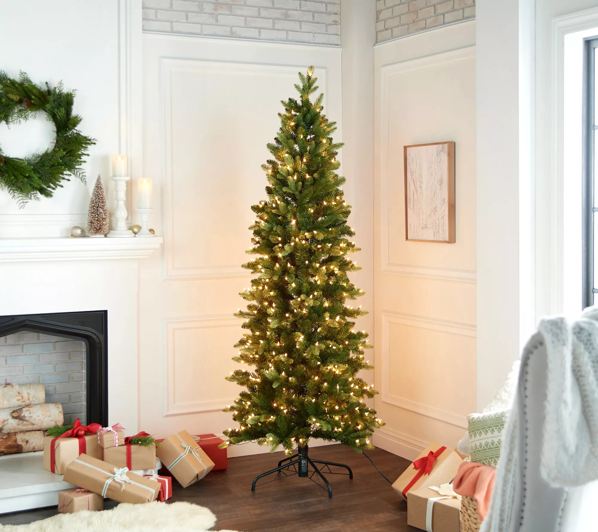 Bethlehem Lights 7' Green Overlit Slim Spruce Tree