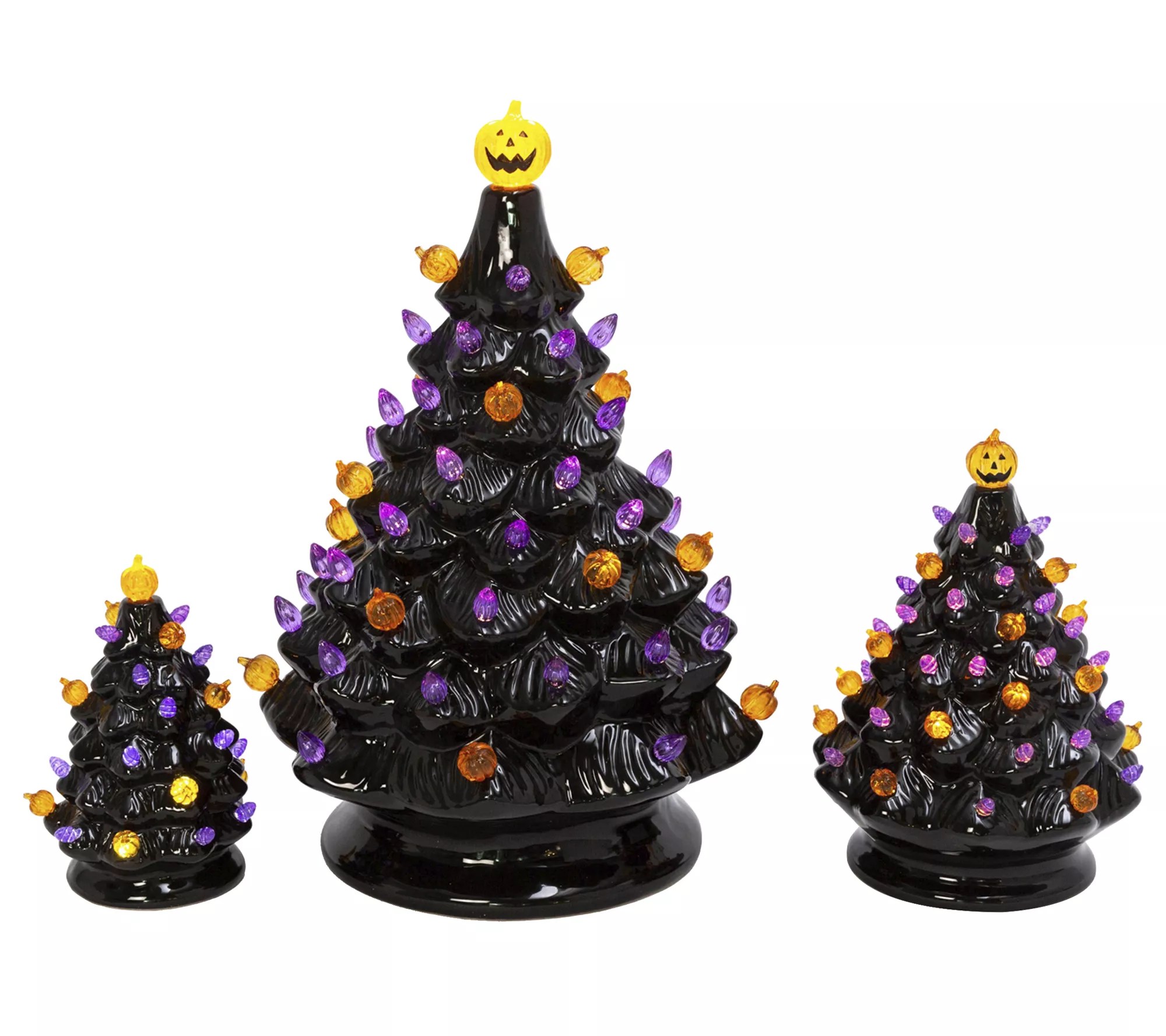 Set of 3 Lighted Halloween Trees with sound byGerson Co