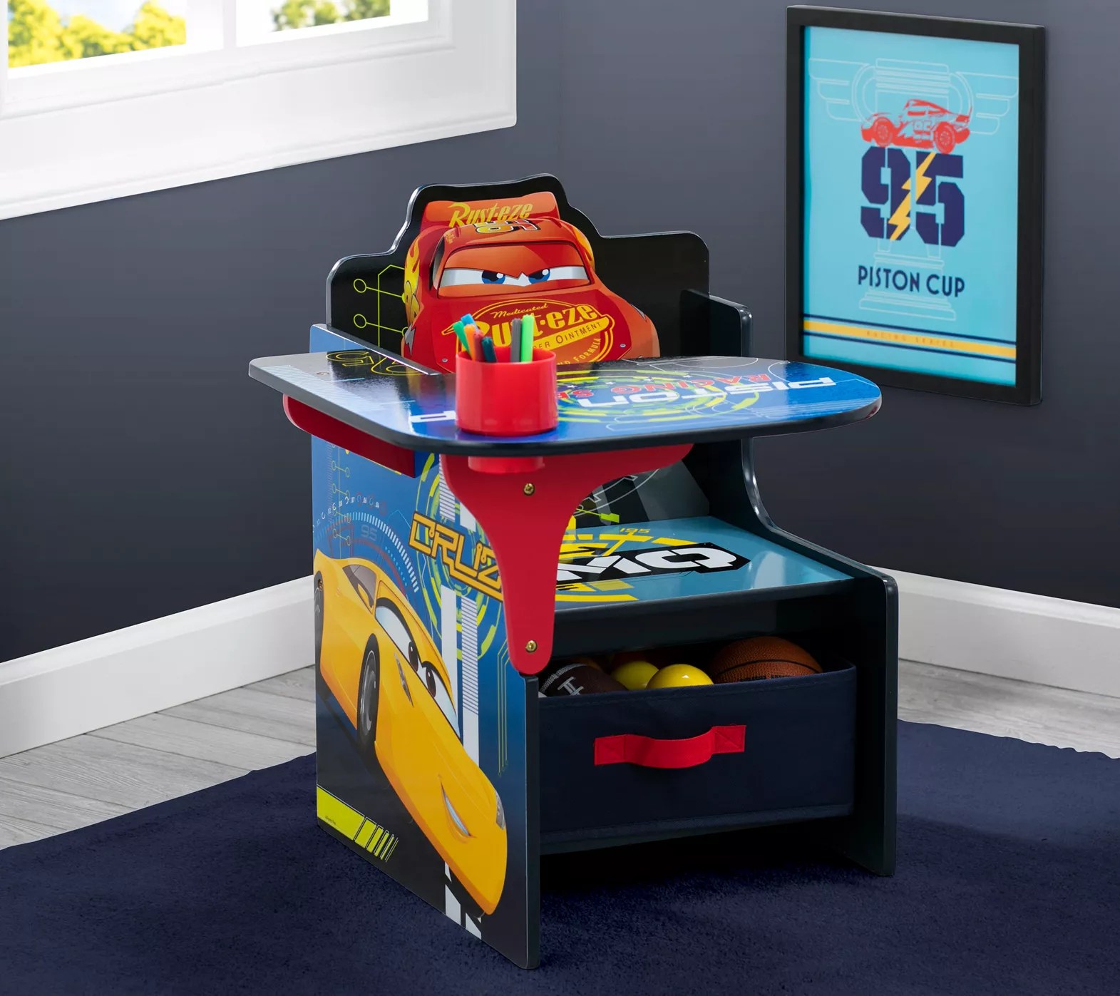Delta Children Disney Cars Chair Desk with Storage Bin