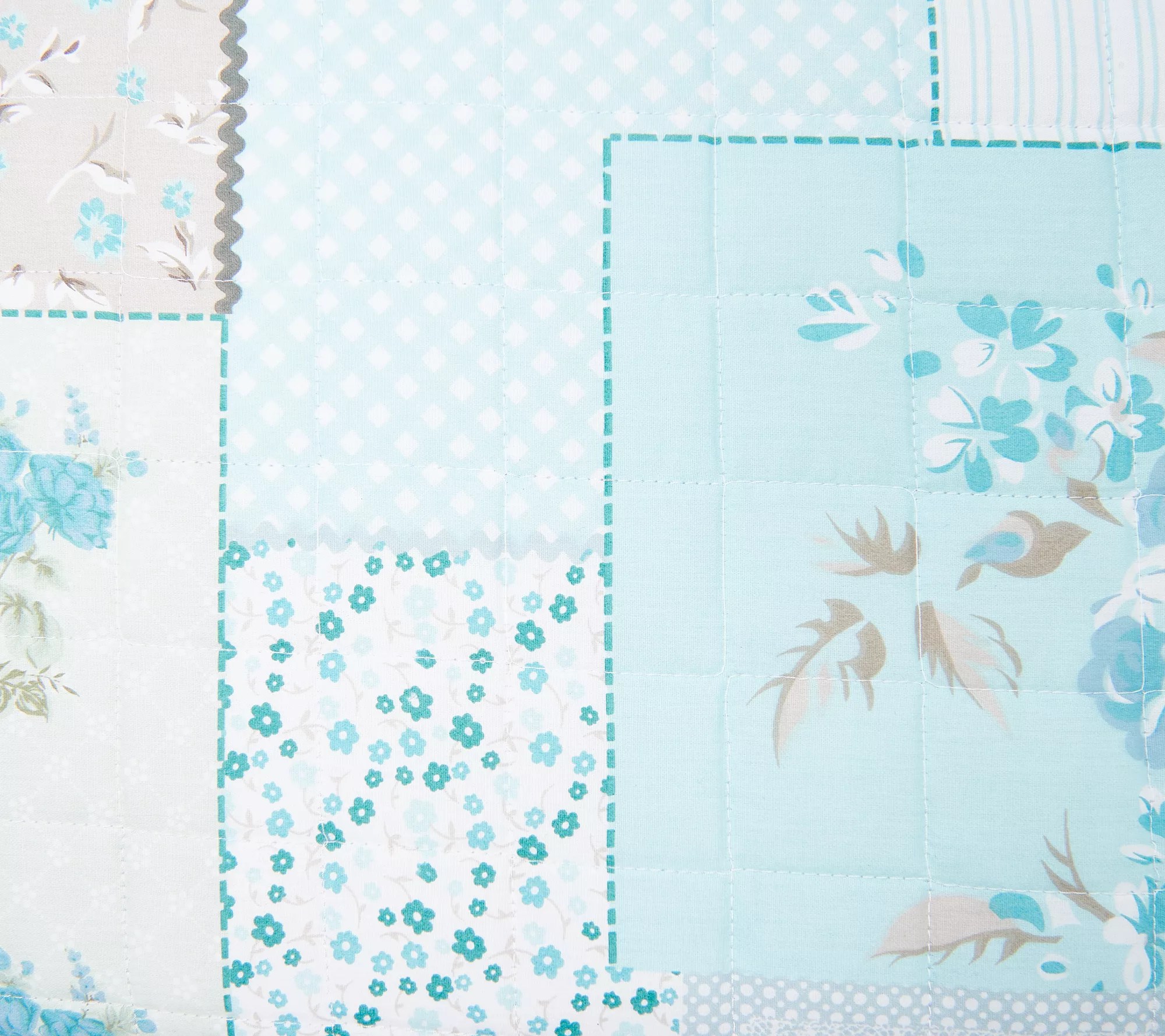 "As Is" Home Reflections Flora Patchwork Quilt Set Qn