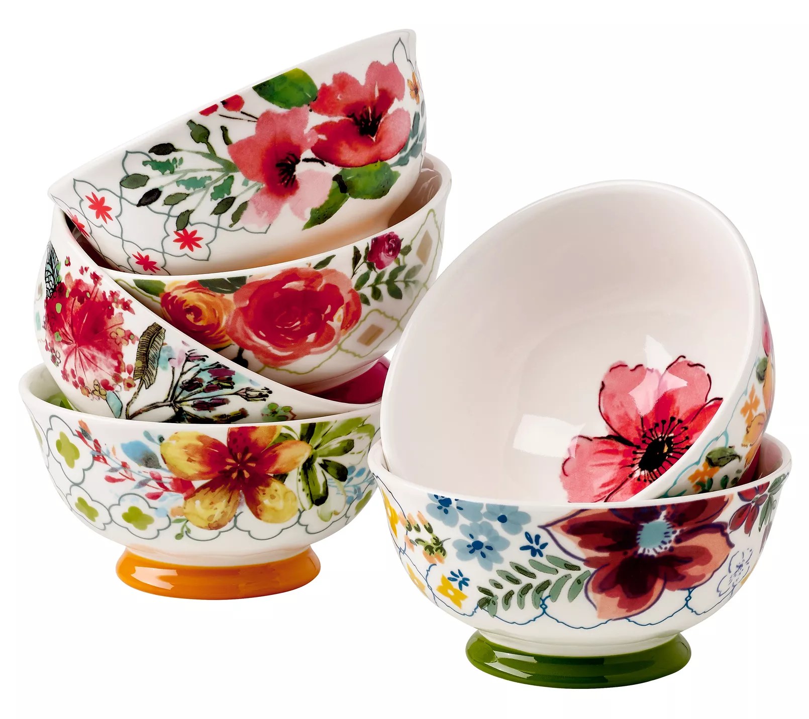 overandback Assorted Botanical Bowls Set of 6