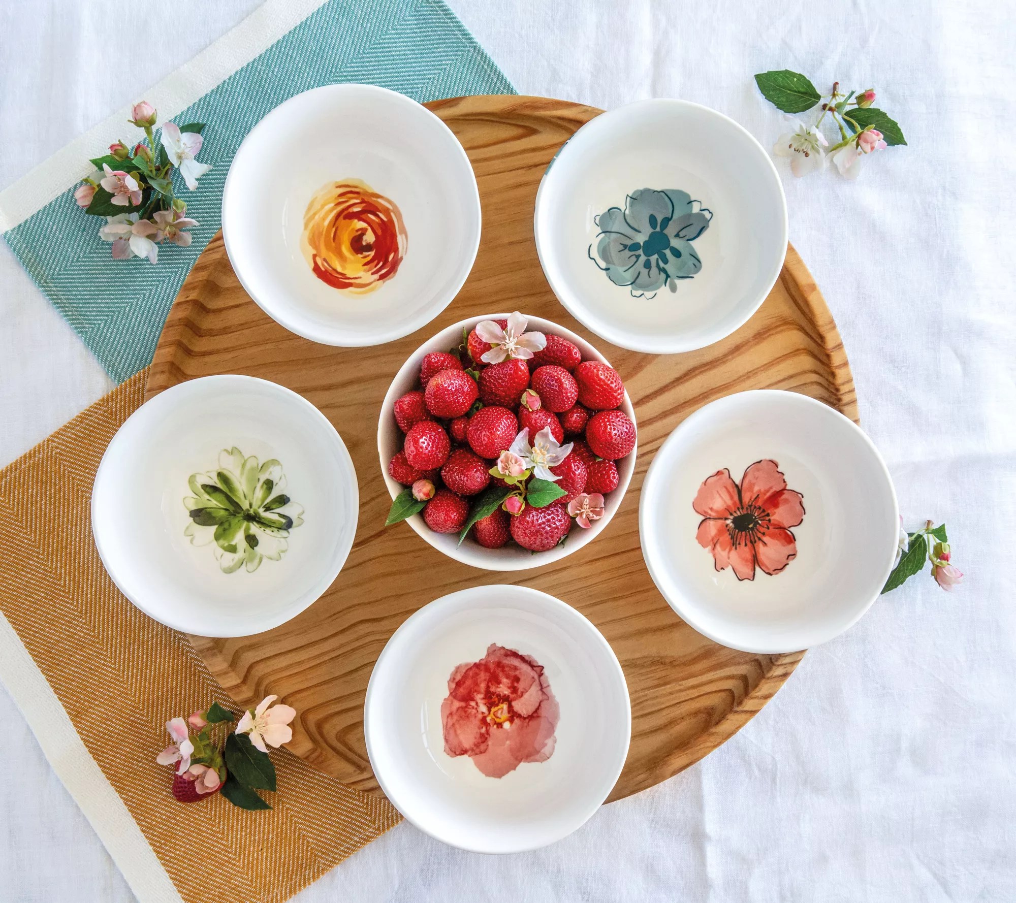 overandback Assorted Botanical Bowls Set of 6