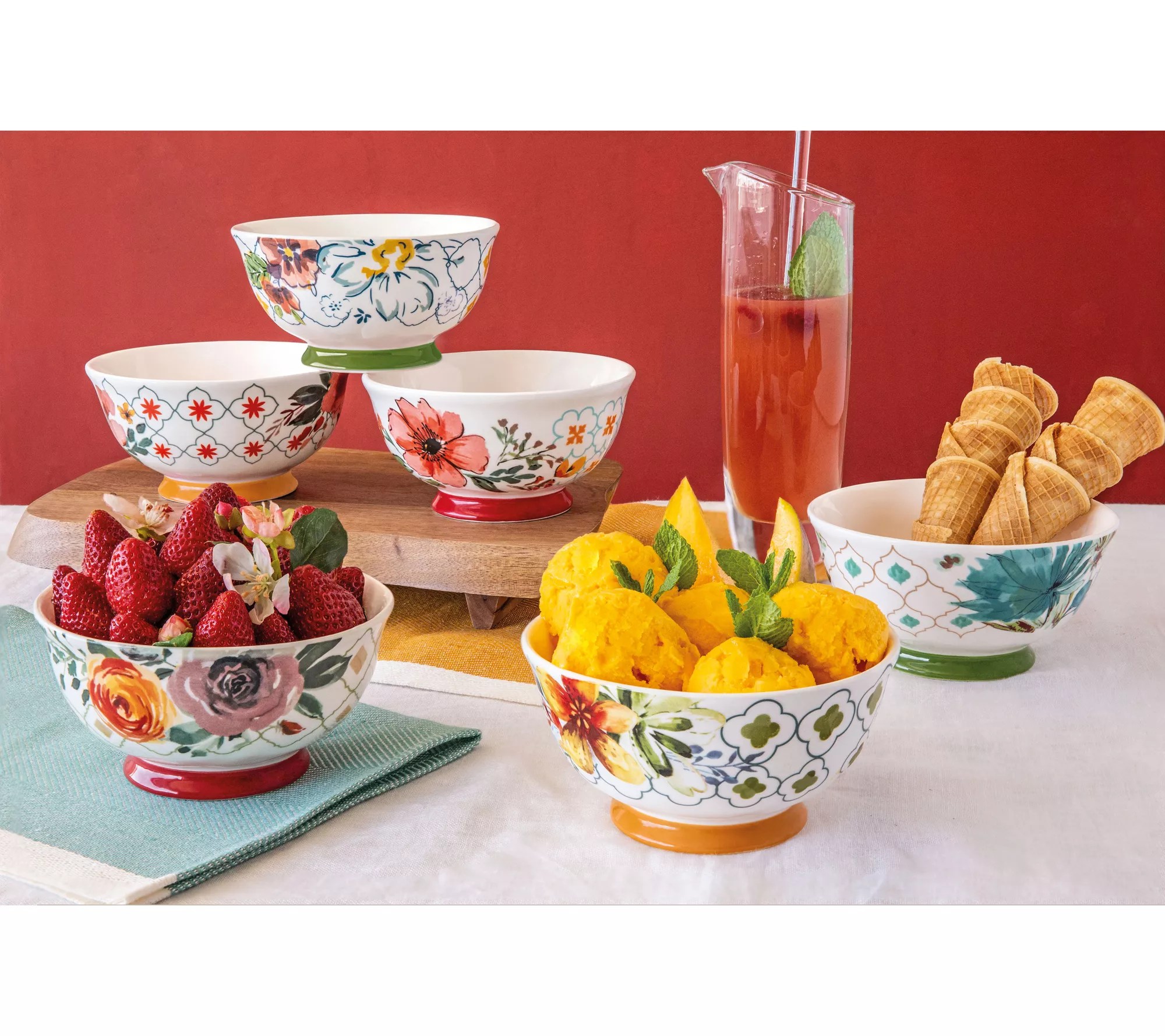 overandback Assorted Botanical Bowls Set of 6