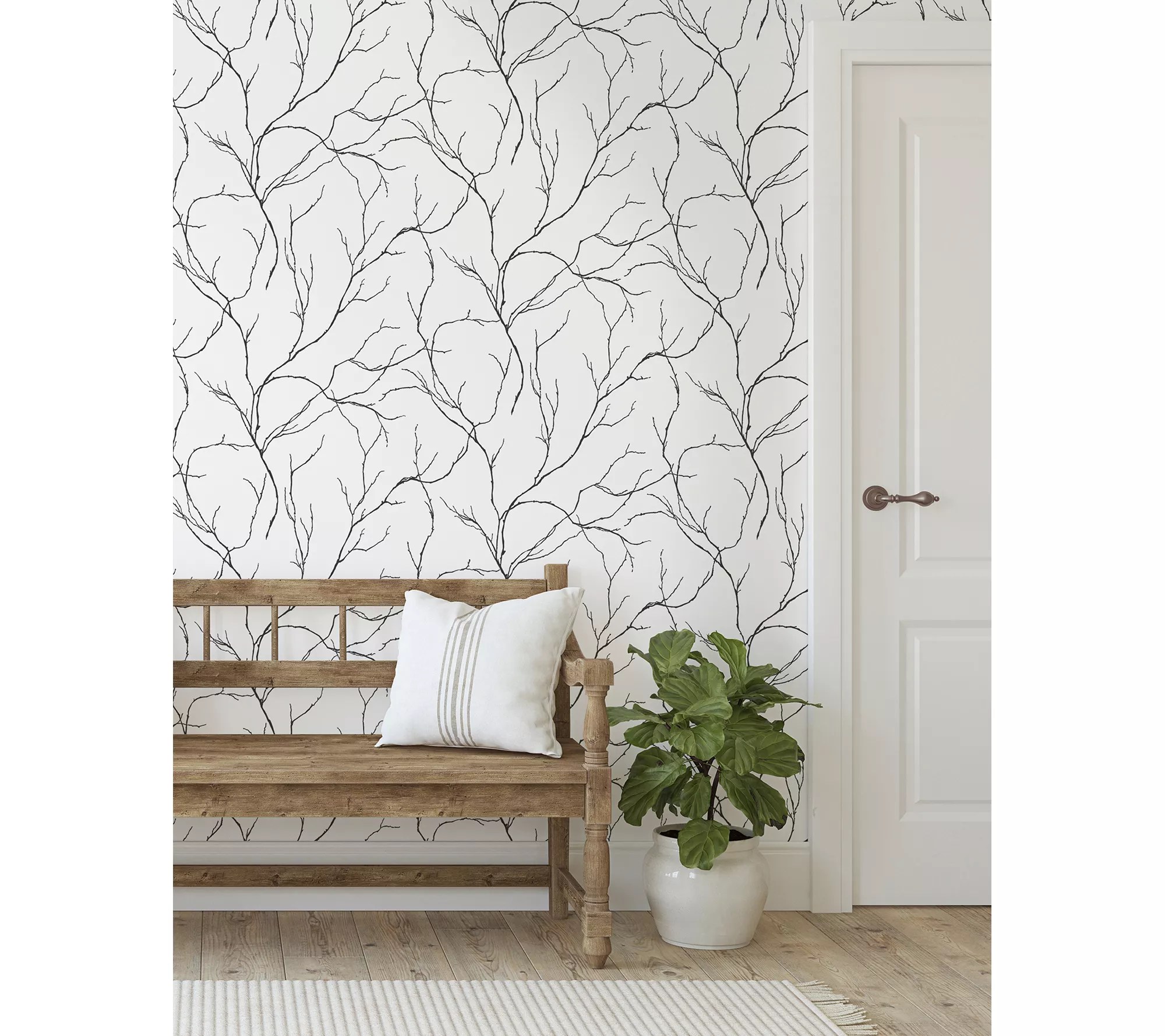 NextWall Delicate Branches Peel and Stick Wallpaper Roll