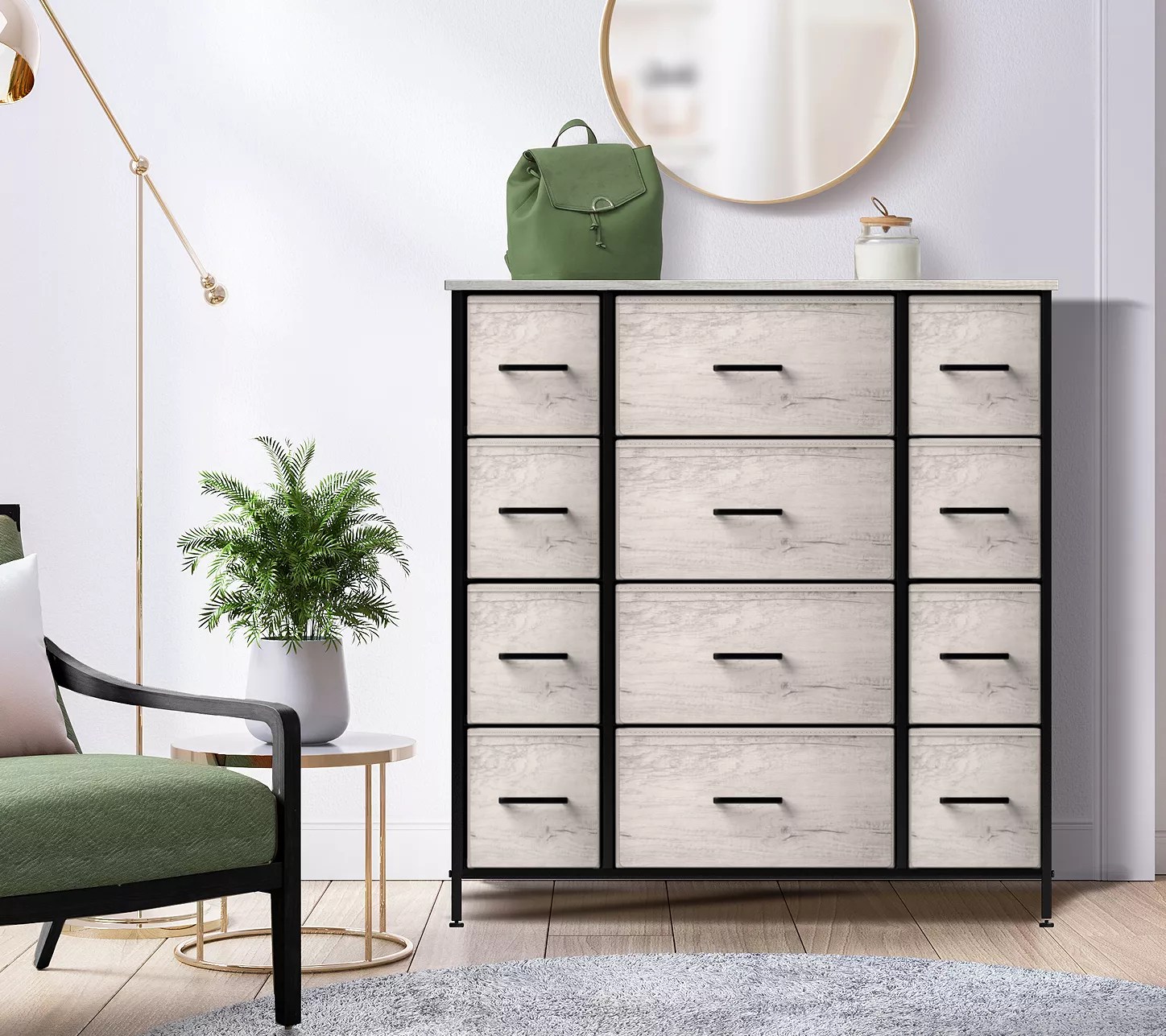 Sorbus Dresser with 12 FauxWood Drawers