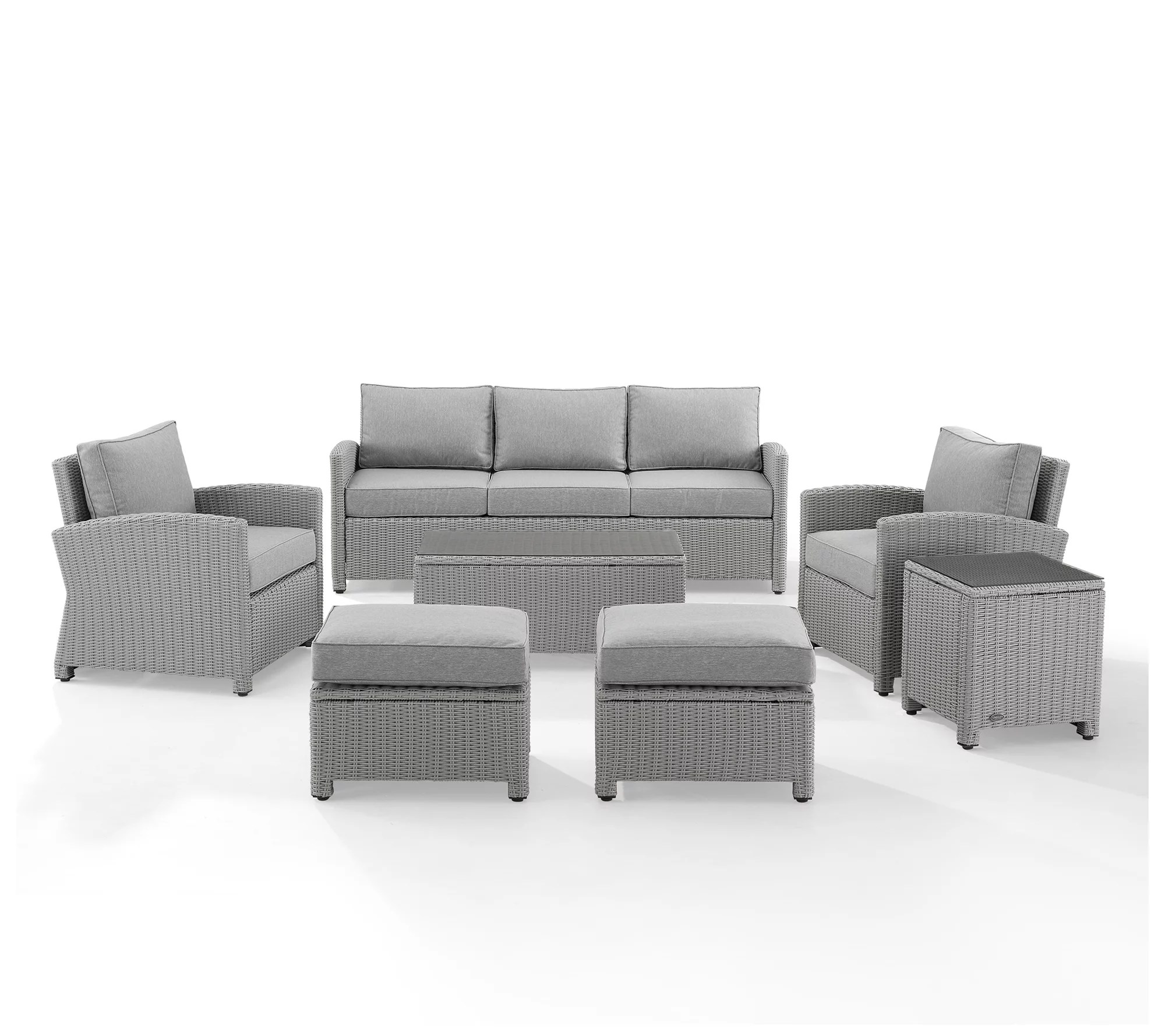 Crosley Bradenton 7Pc Outdoor Wicker Sofa Set