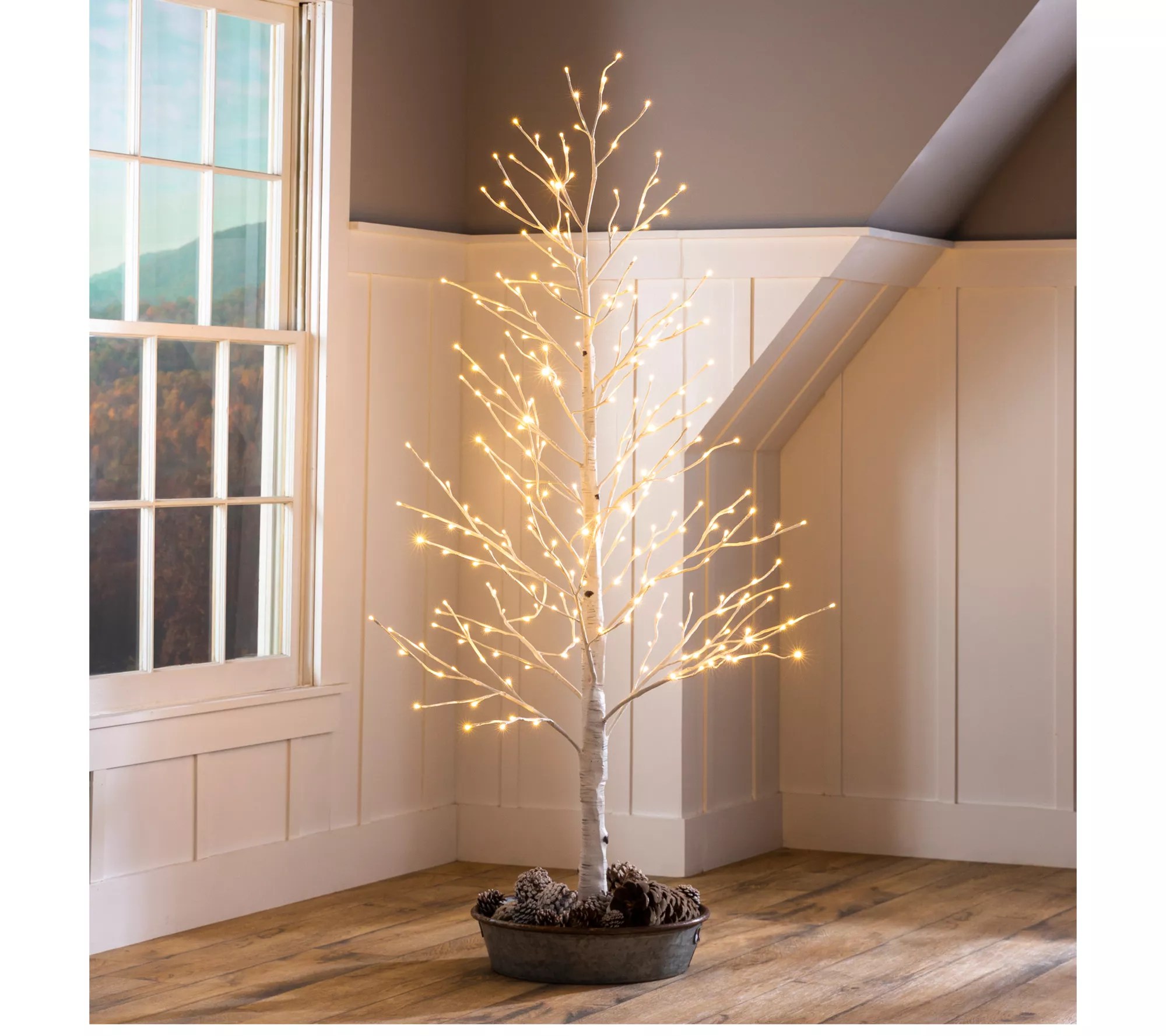 Evergreen 7'H Indoor/Outdoor Birch Tree w/280 Colorful Lights