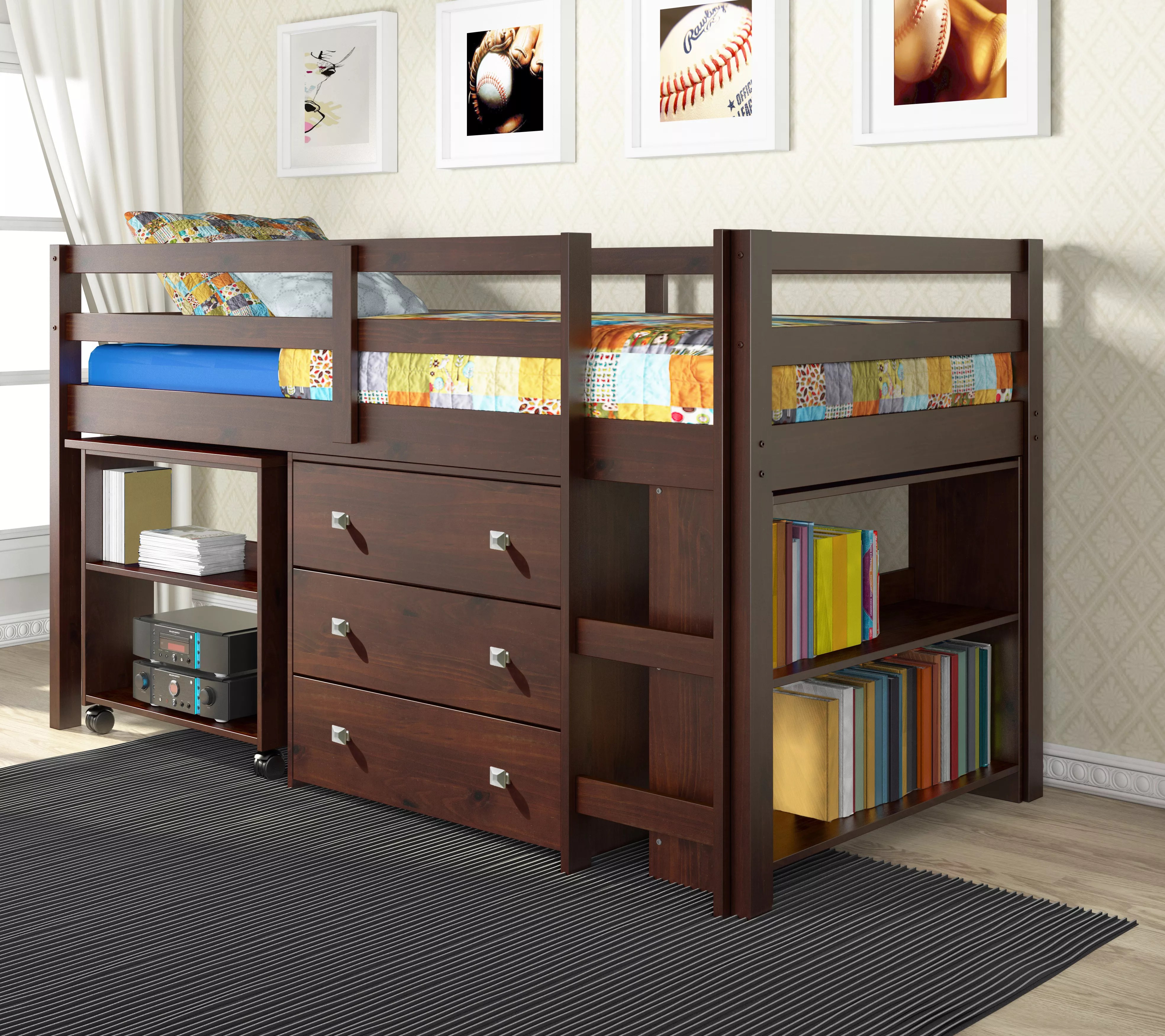 Twin Low Loft Modular Bed Set