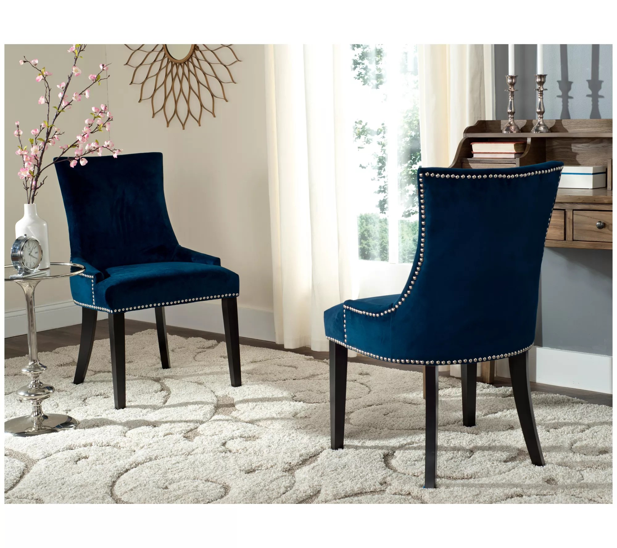 Lester Set of 2 Velvet Dining Chairs by Valerie