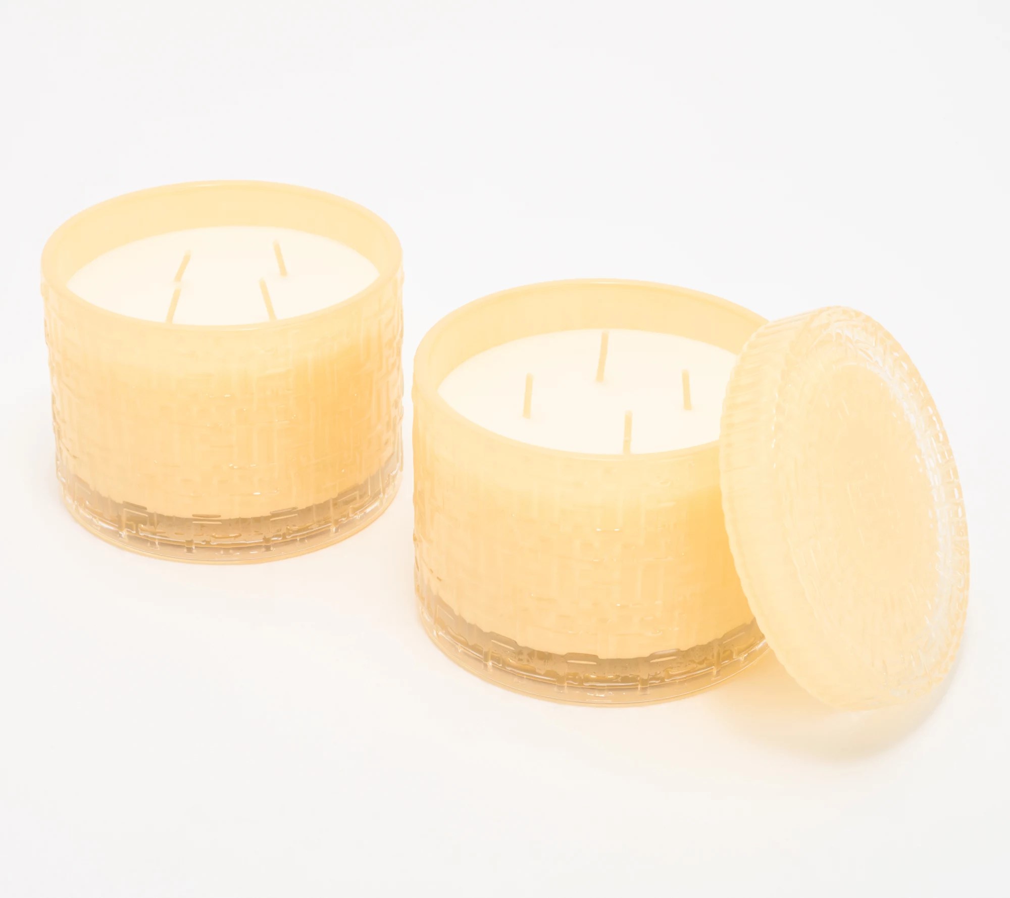 HomeWorx by Slatkin & Co. S/2 Birthday Cake Glass Candles