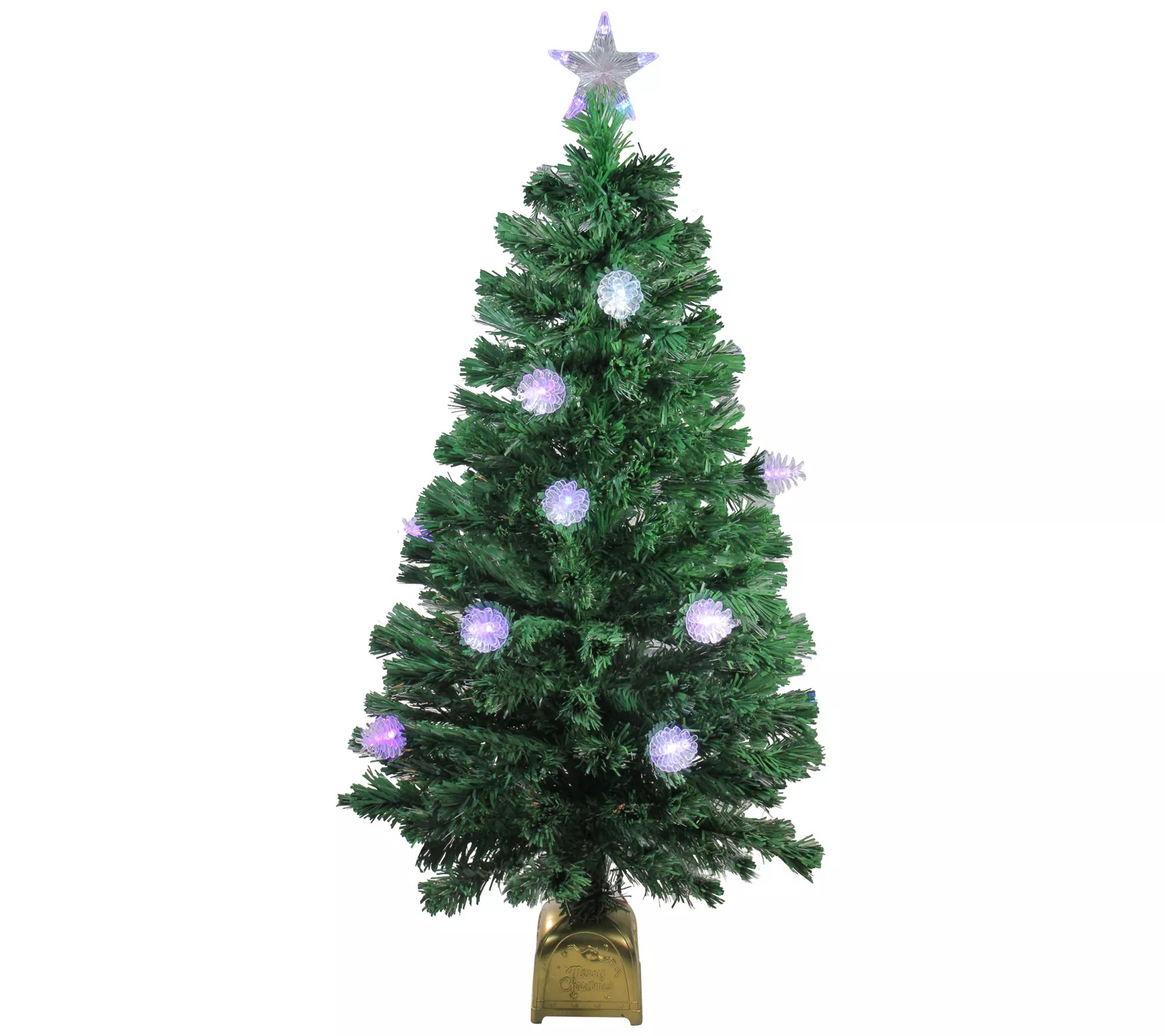 Northlight 4' PreLit Fiber Optic Pine Cone Christmas Tree