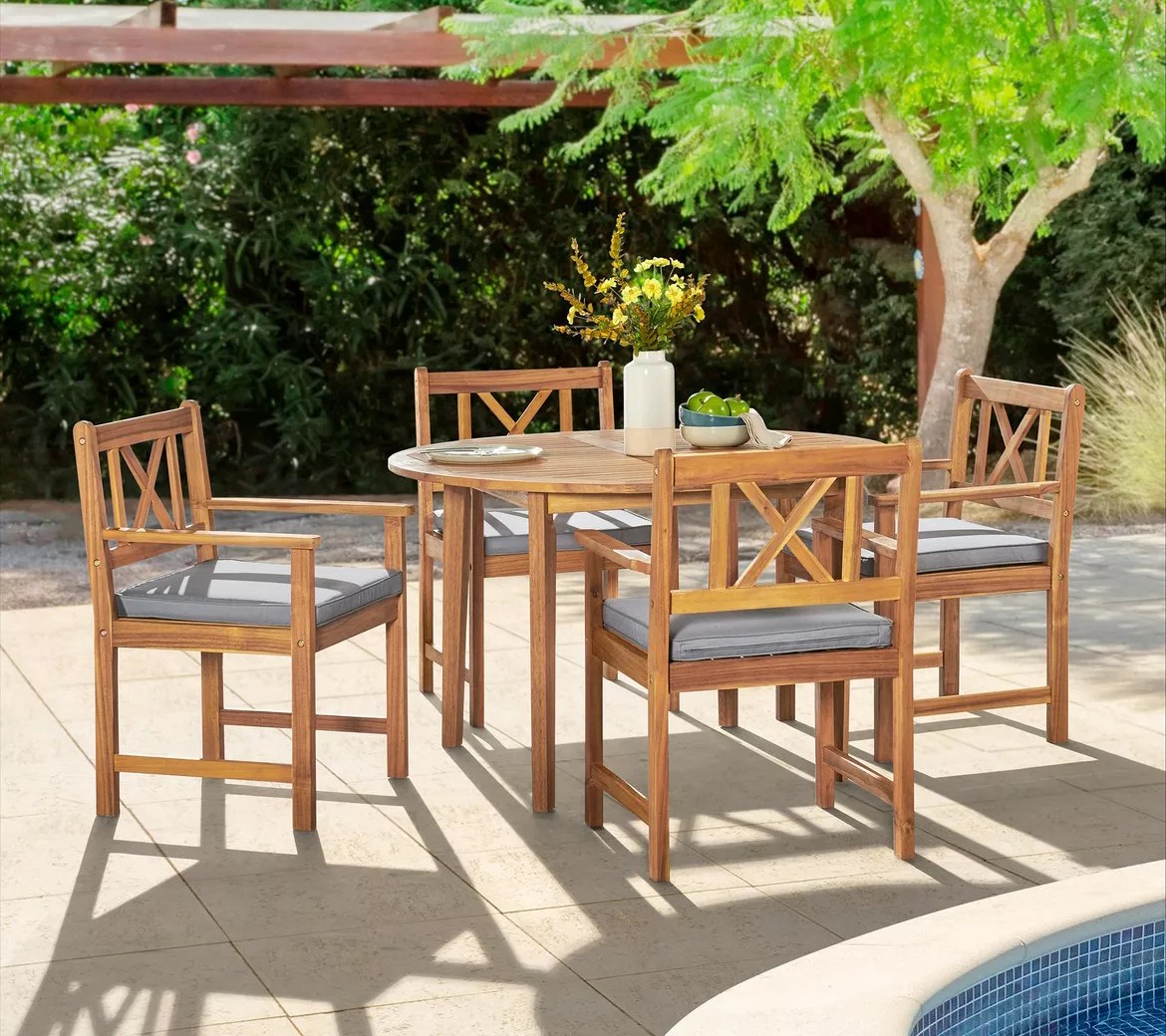 Alaterre Furniture Manchester Acacia Wood 5Piece Dining Set