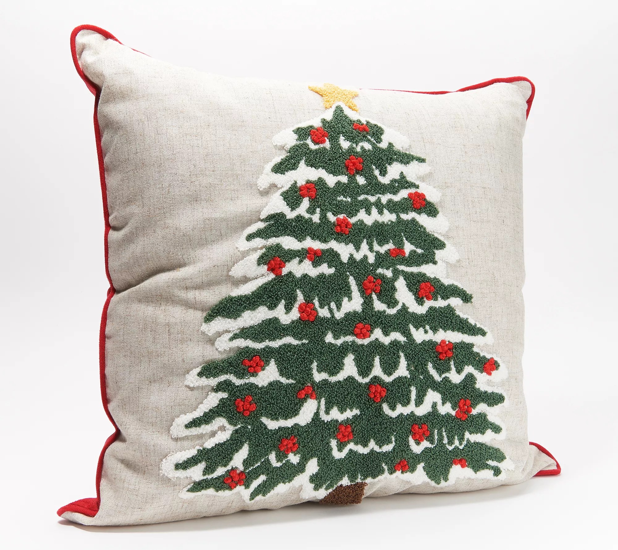 Home Reflections 20" x 20" Embroidered Holiday Pillow