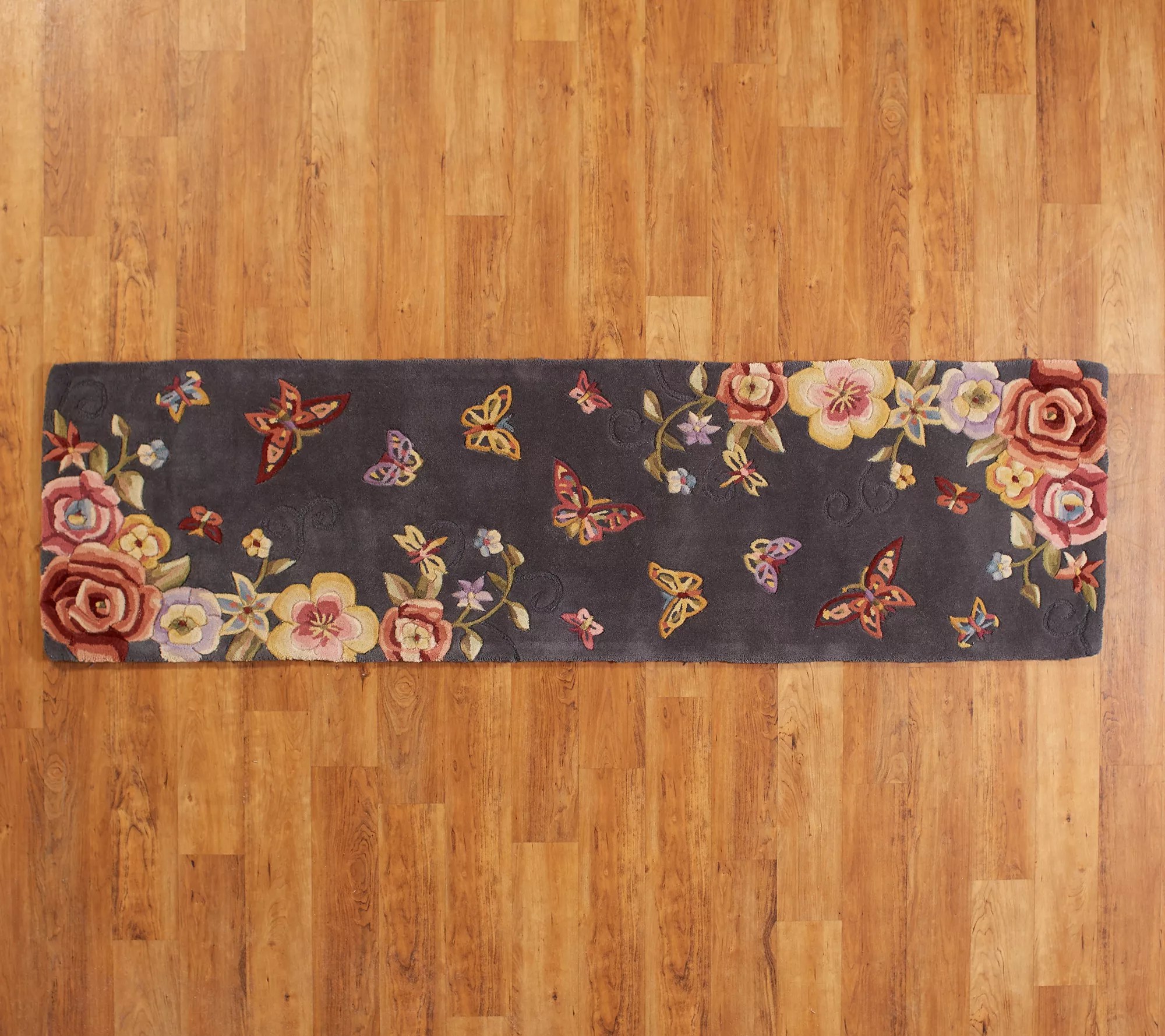 (QVC) Q2 Royal Palace Butterfly Floral Wood Rugs