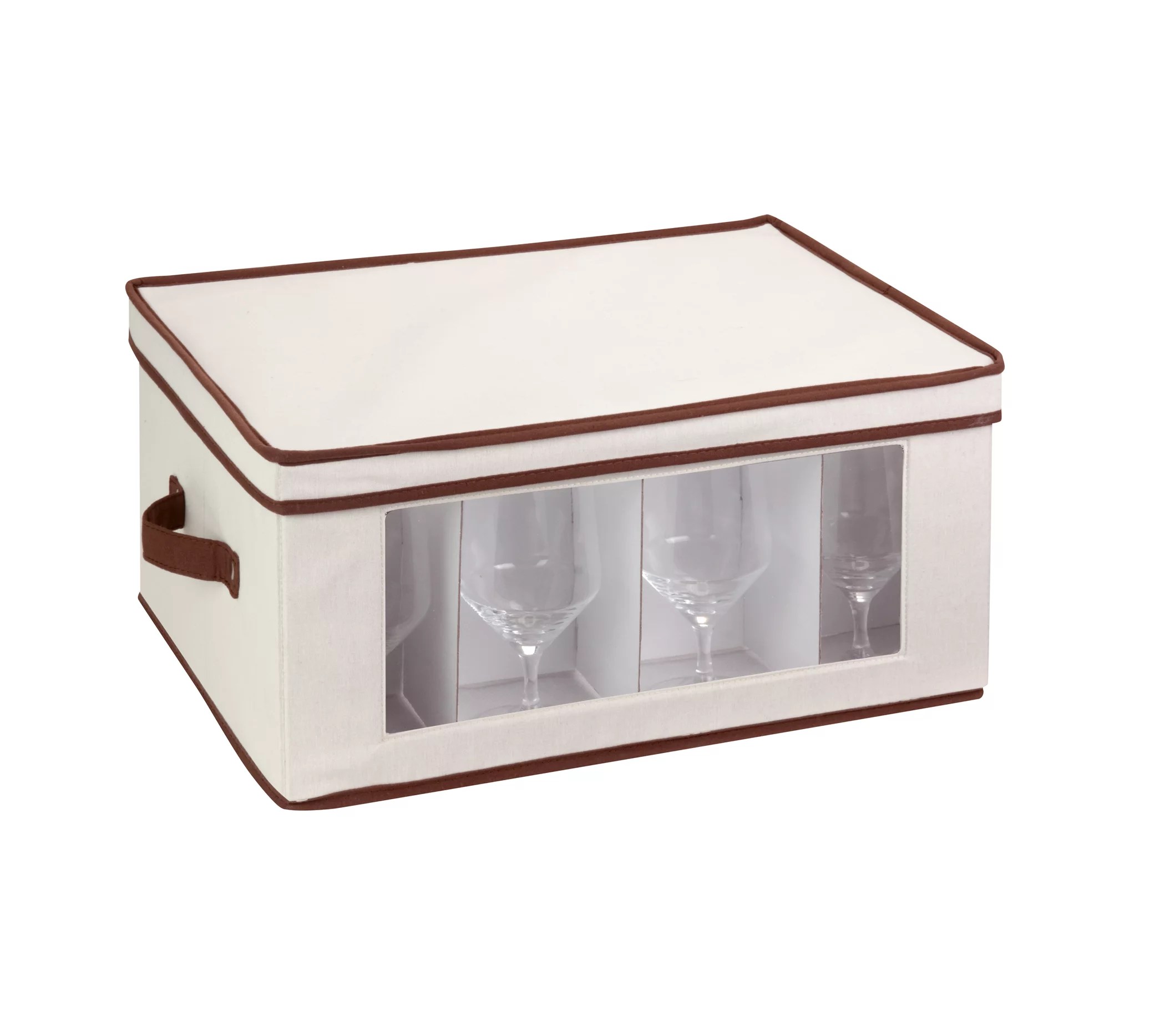 HoneyCanDo Canvas Window Storage Box with Lid 18" x 14"