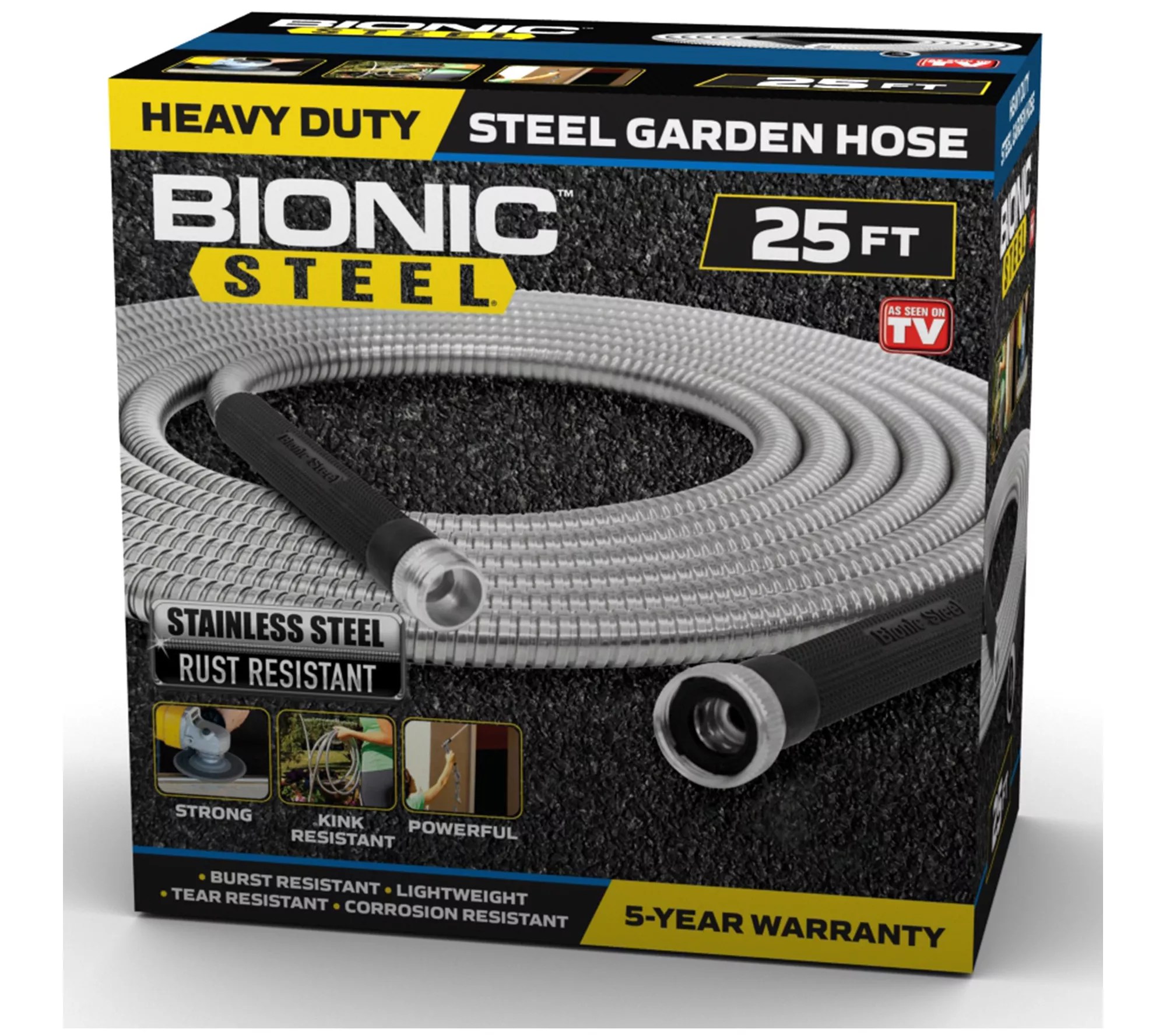 Bionic Steel 25' 304 Stainless Steel Metal Wate r Garden Hose
