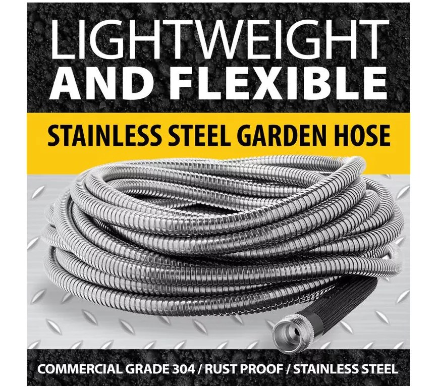 Bionic Steel 25' 304 Stainless Steel Metal Wate r Garden Hose