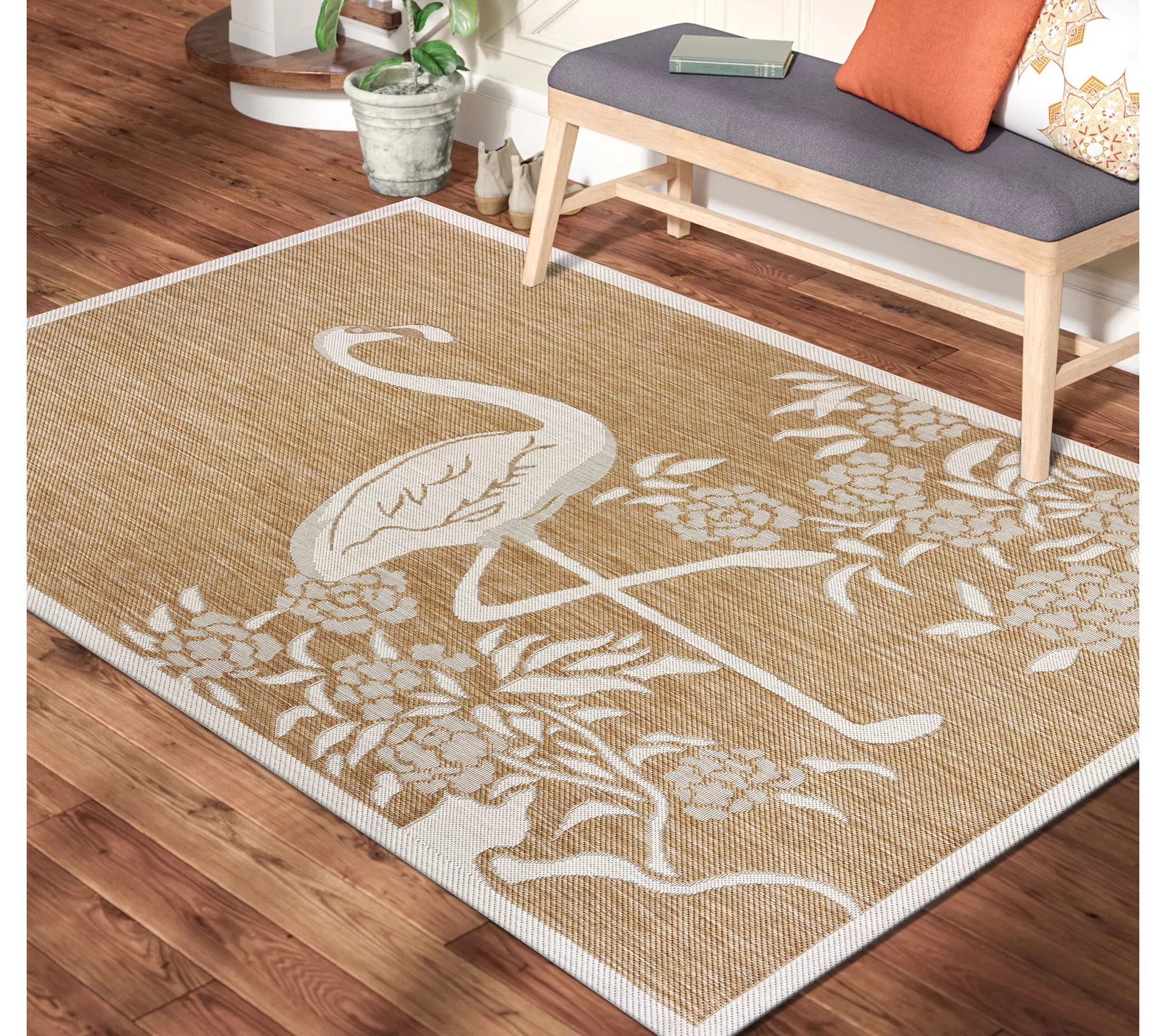 Ox Bay Flamingo Indoor/Outdoor Catalina Rug 7'9" x 9'9"