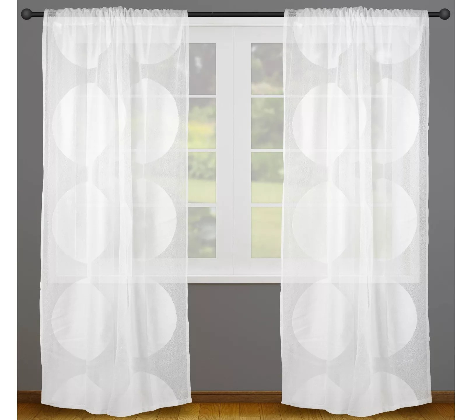 Design Imports Lace Circle 52" x 84" Window Curtains