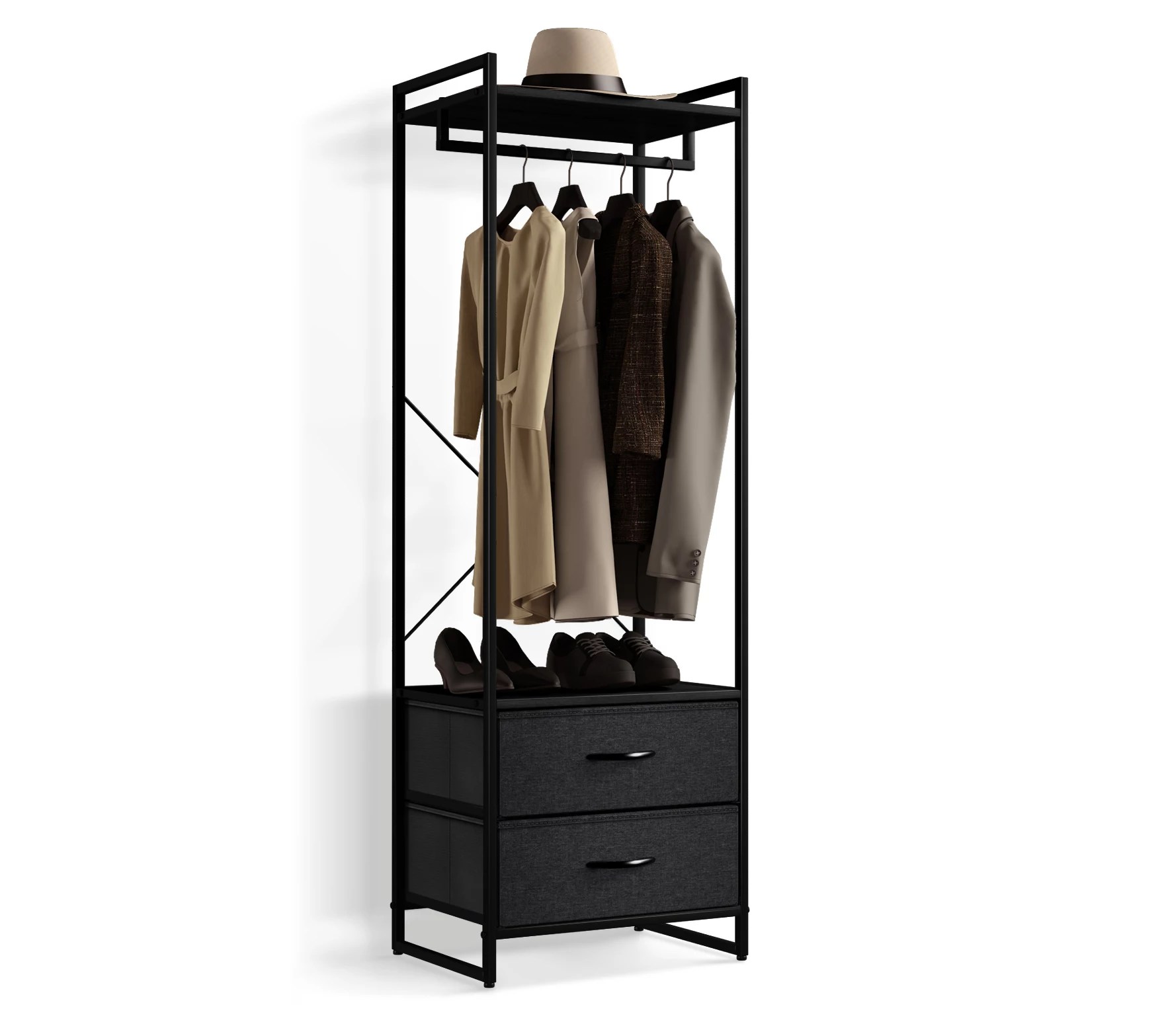 Sorbus Clothing Rack with 2 Drawers