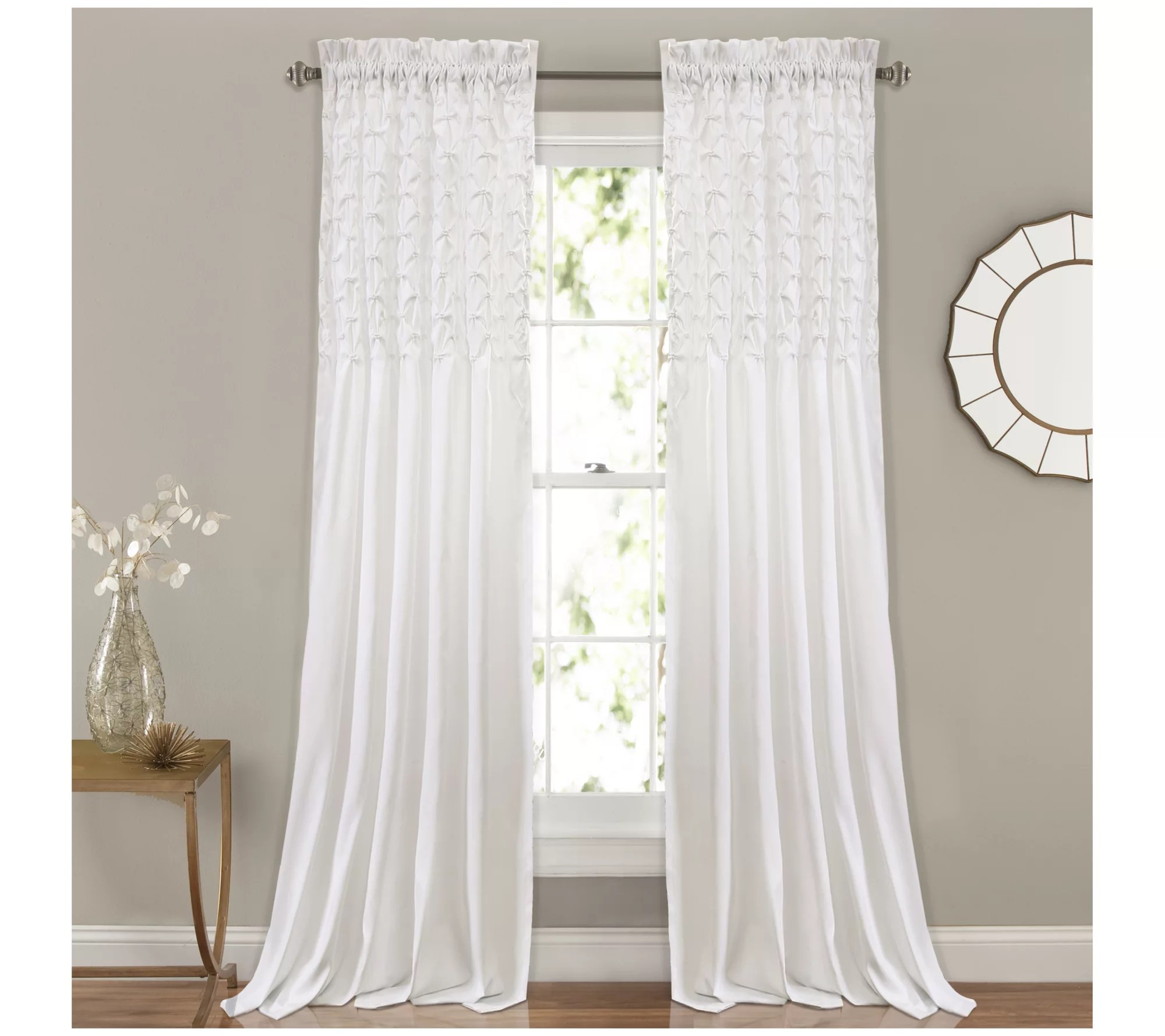 Bayview Window Curtain Panels 54X95+2 Set by Lush Decor