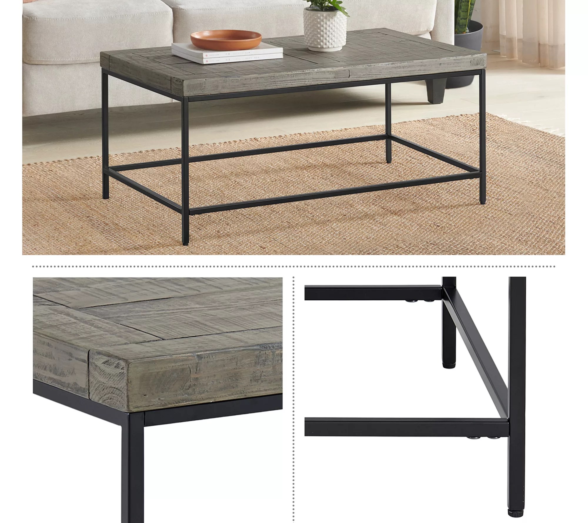 Lavish Home Coffee Table Industrial Modern Table